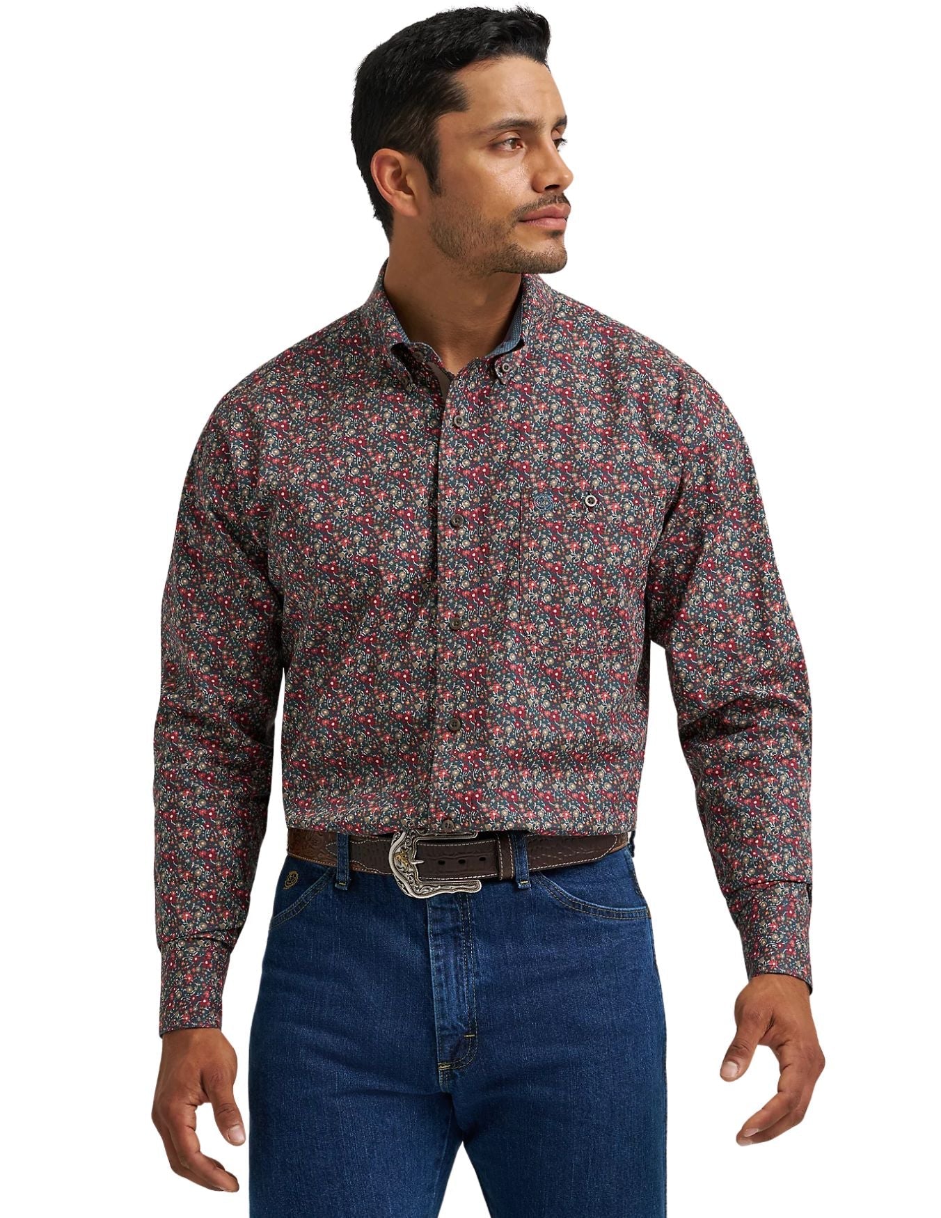 Wrangler Mens George Straitâ„?Long Sleeve Button Down Shirt