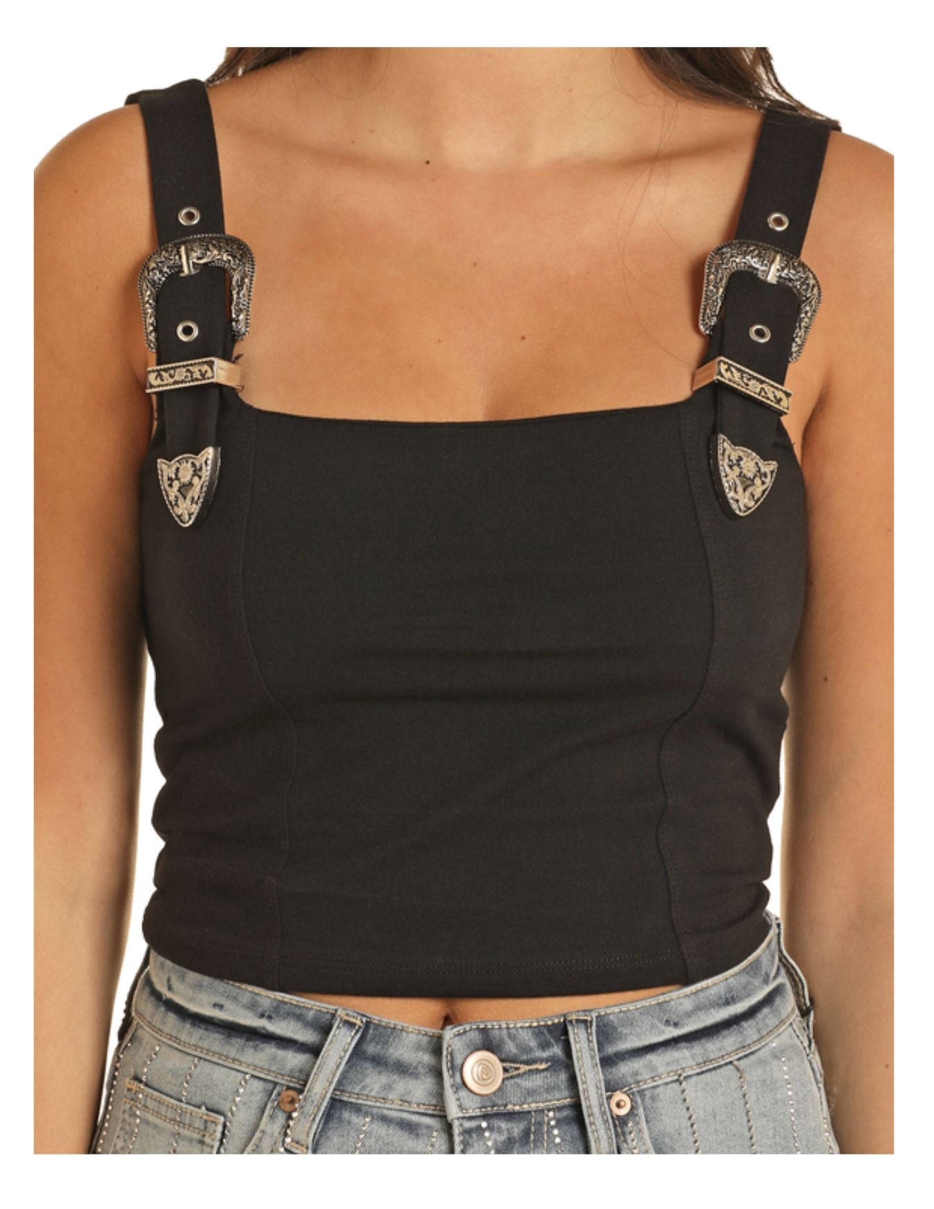 Panhandle Slim Womens Black Crop Top