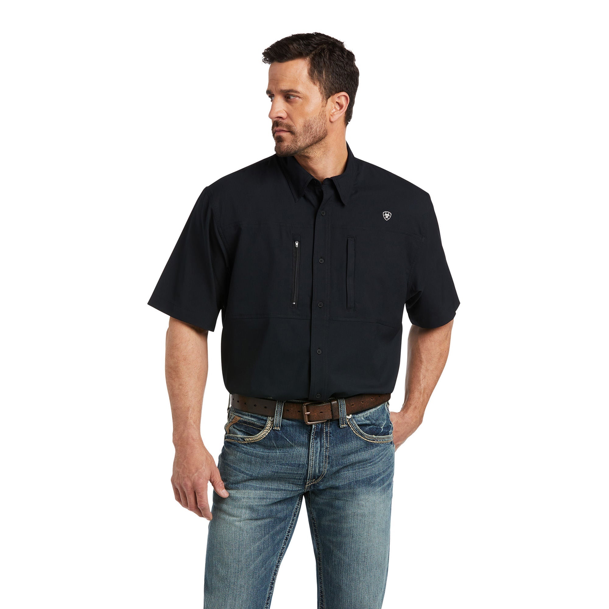 Ariat Mens Black Venttek Short Sleeve Shirt