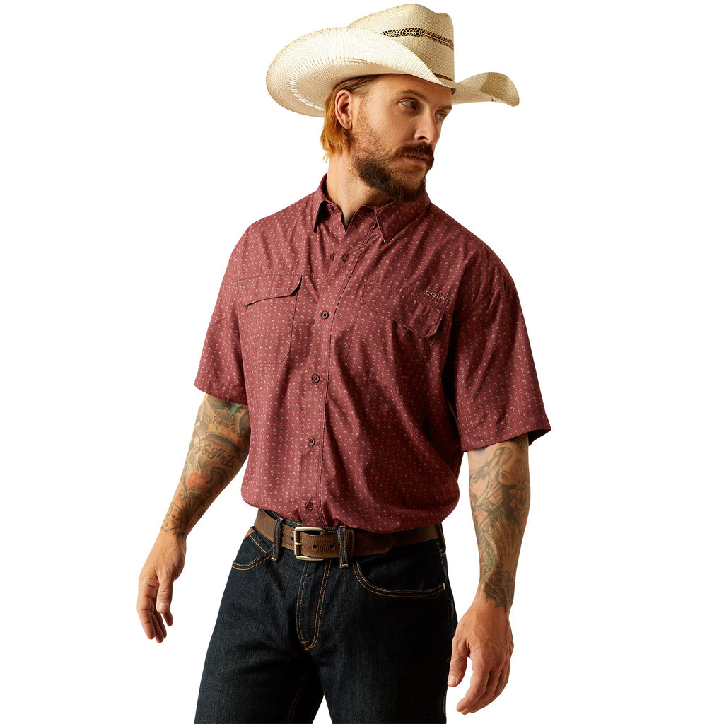 Ariat Mens Red Mahogany VentTEK Outbound Classic Fit Shirt