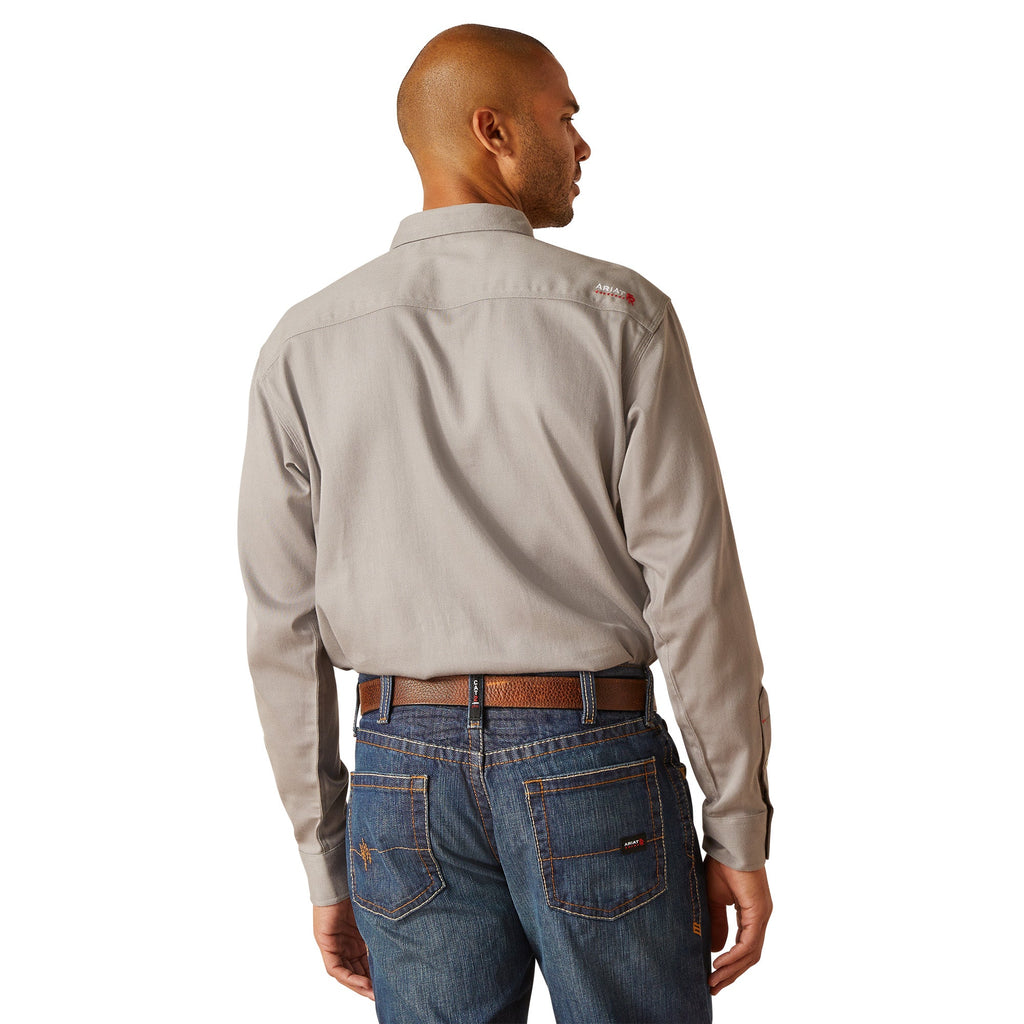 Ariat Mens Solid Grey Long Sleeve Work Shirt
