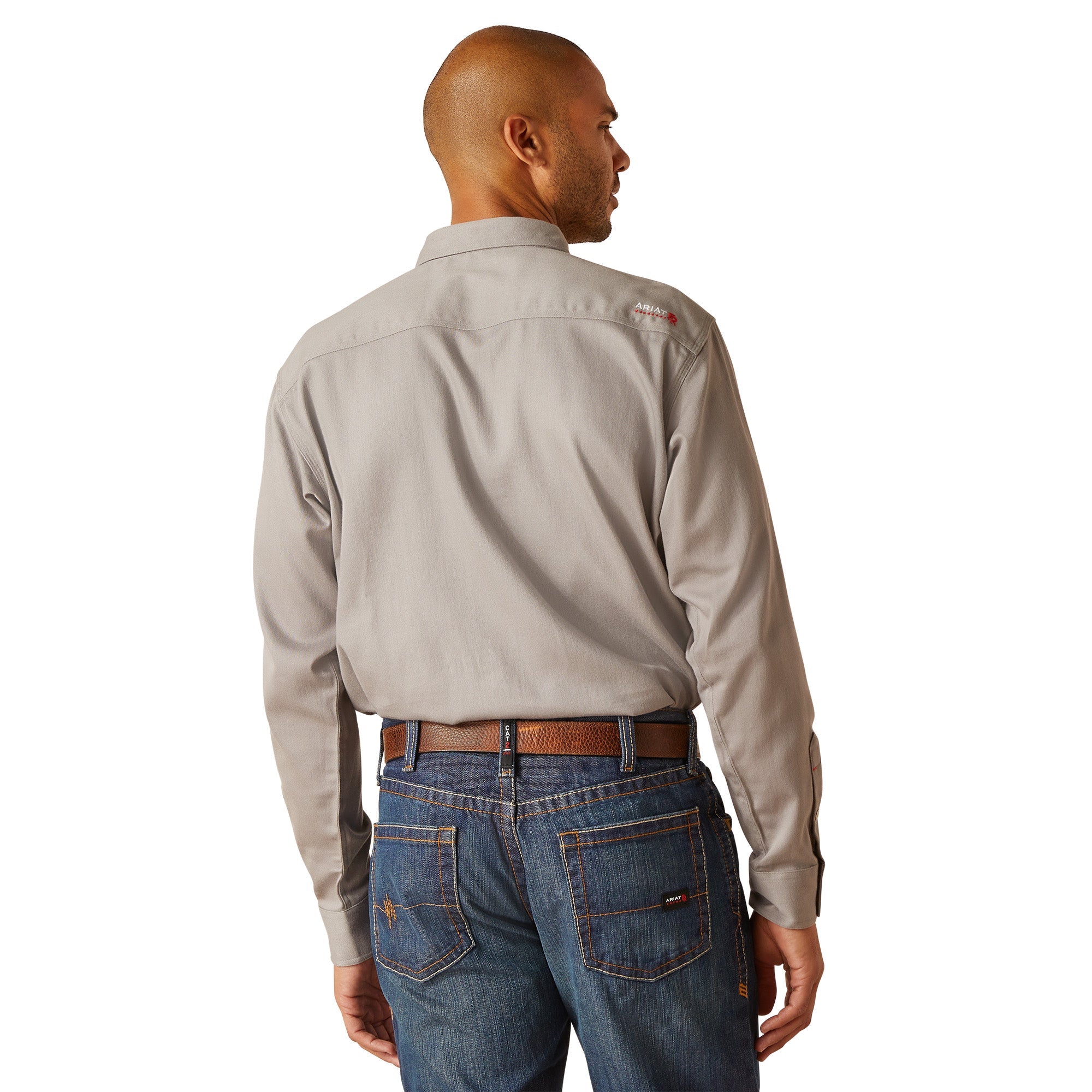 Ariat Mens Solid Grey Long Sleeve Work Shirt