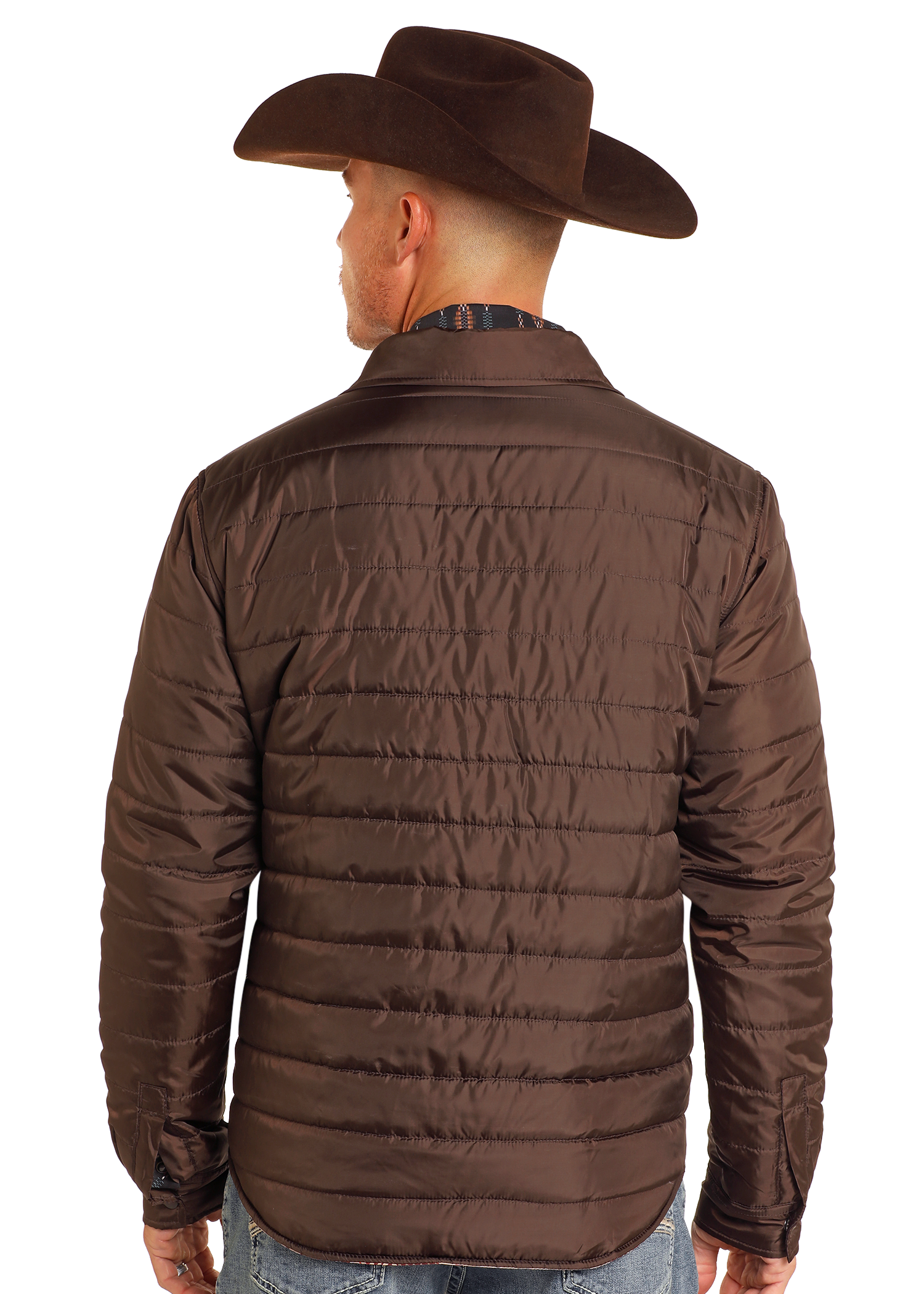 Panhandle Mens Dark Brown Puffer Jacket