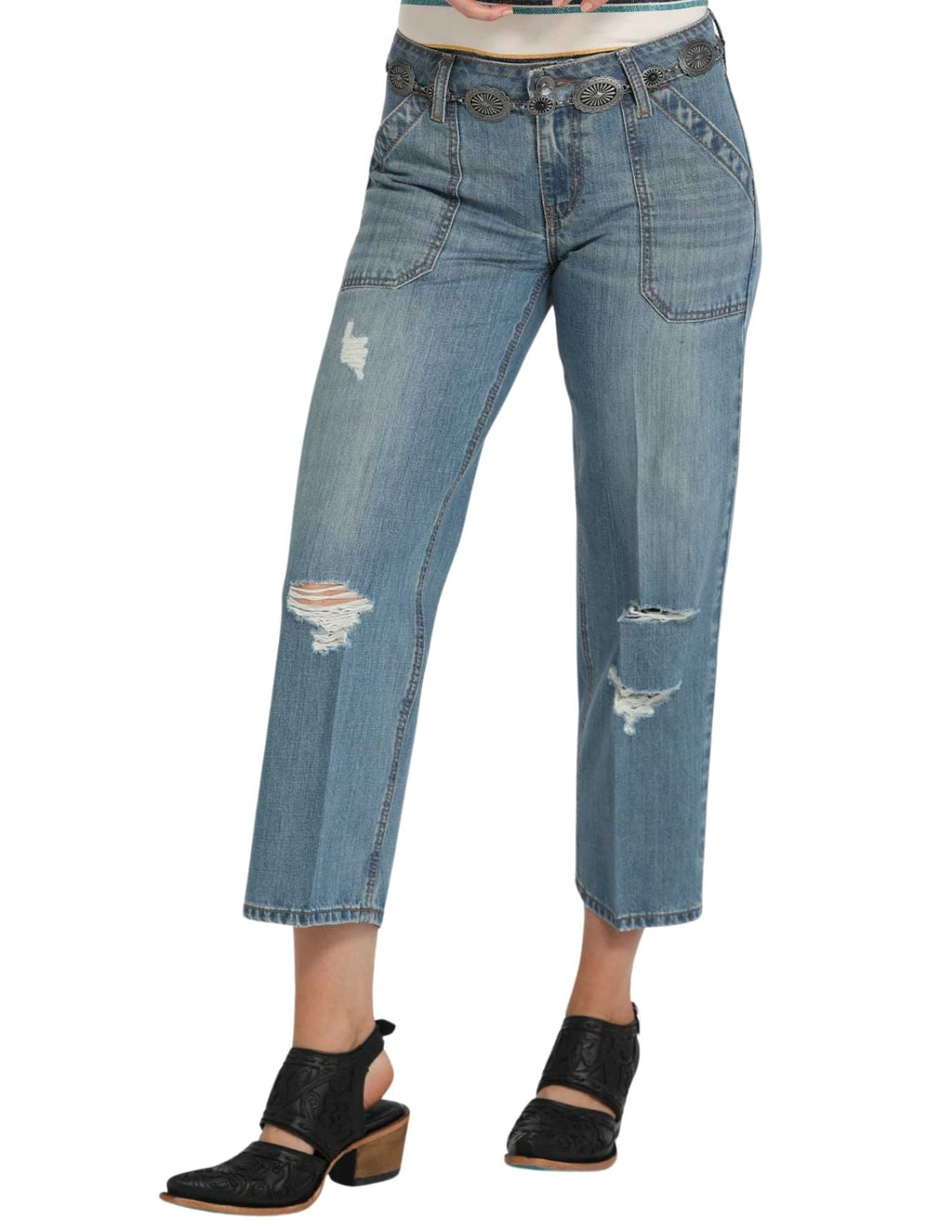 Cinch  Womens Hannah Crop Medium Wash Jeans