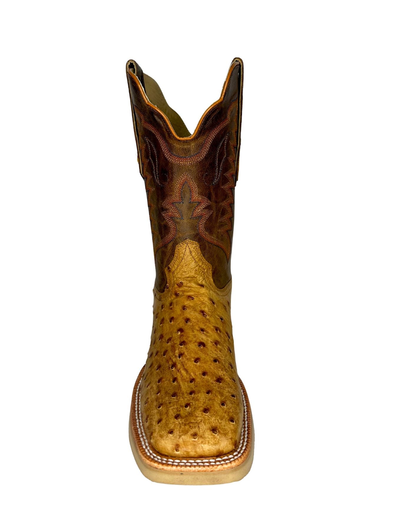 R. Watson Mens Antique Saddle Full Quill Ostrich Boots