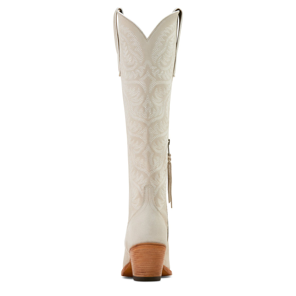 Ariat Womens White Suede Laramie StretchFit Western Boots