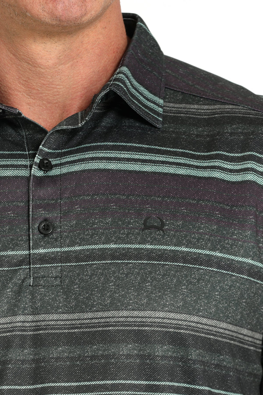 Cinch Mens Striped Arenaflex Polo