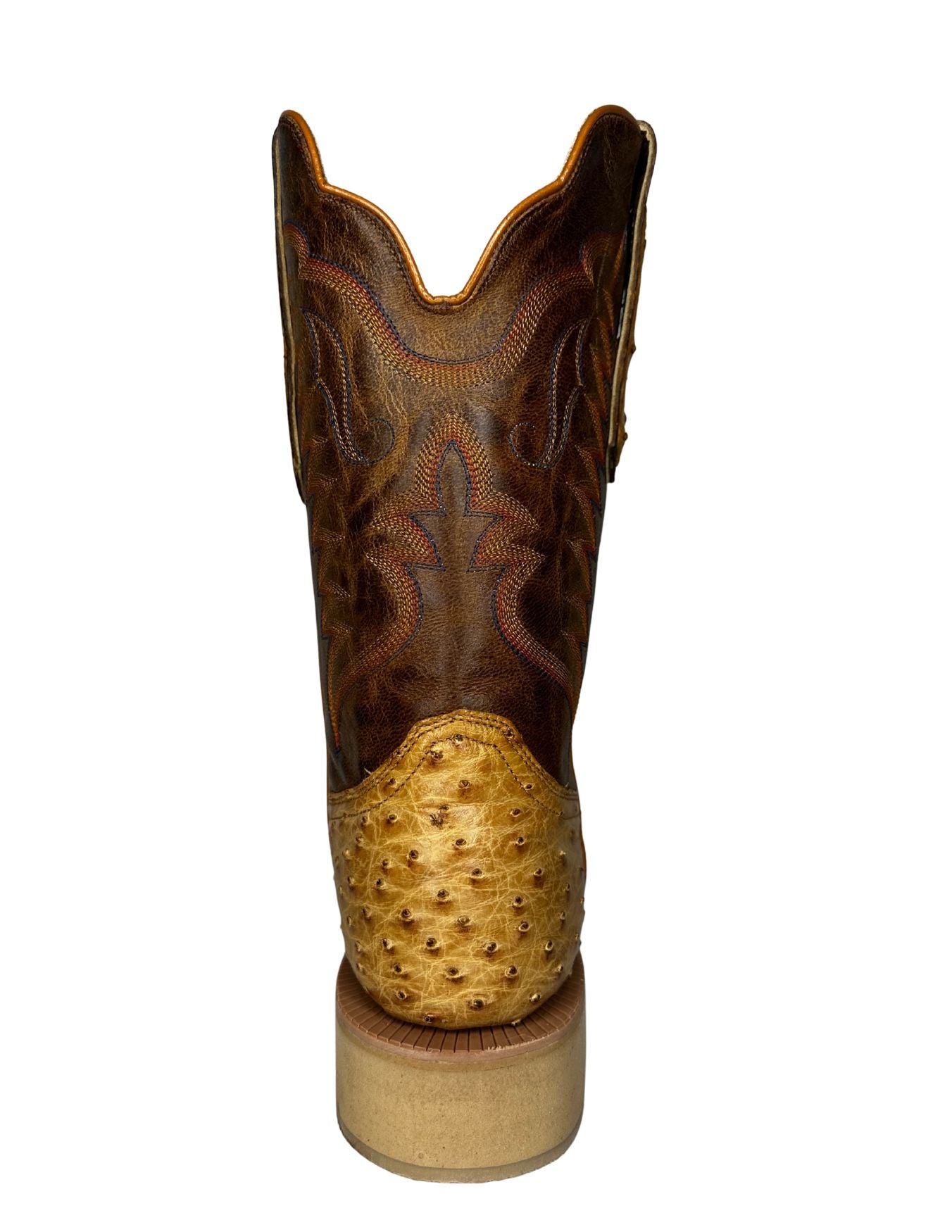 R. Watson Mens Antique Saddle Full Quill Ostrich Boots