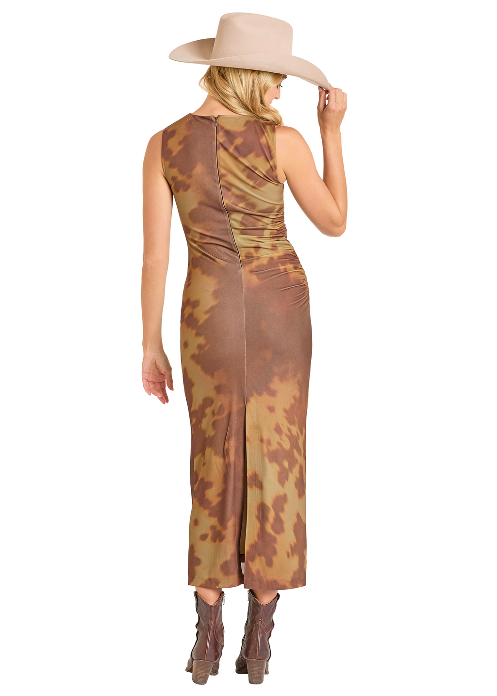 Panhandle Womens Abstract Cowhide Maxi Dress