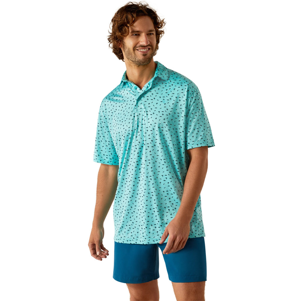 Ariat Mens Aqua Charger 2.0 Printed Polo
