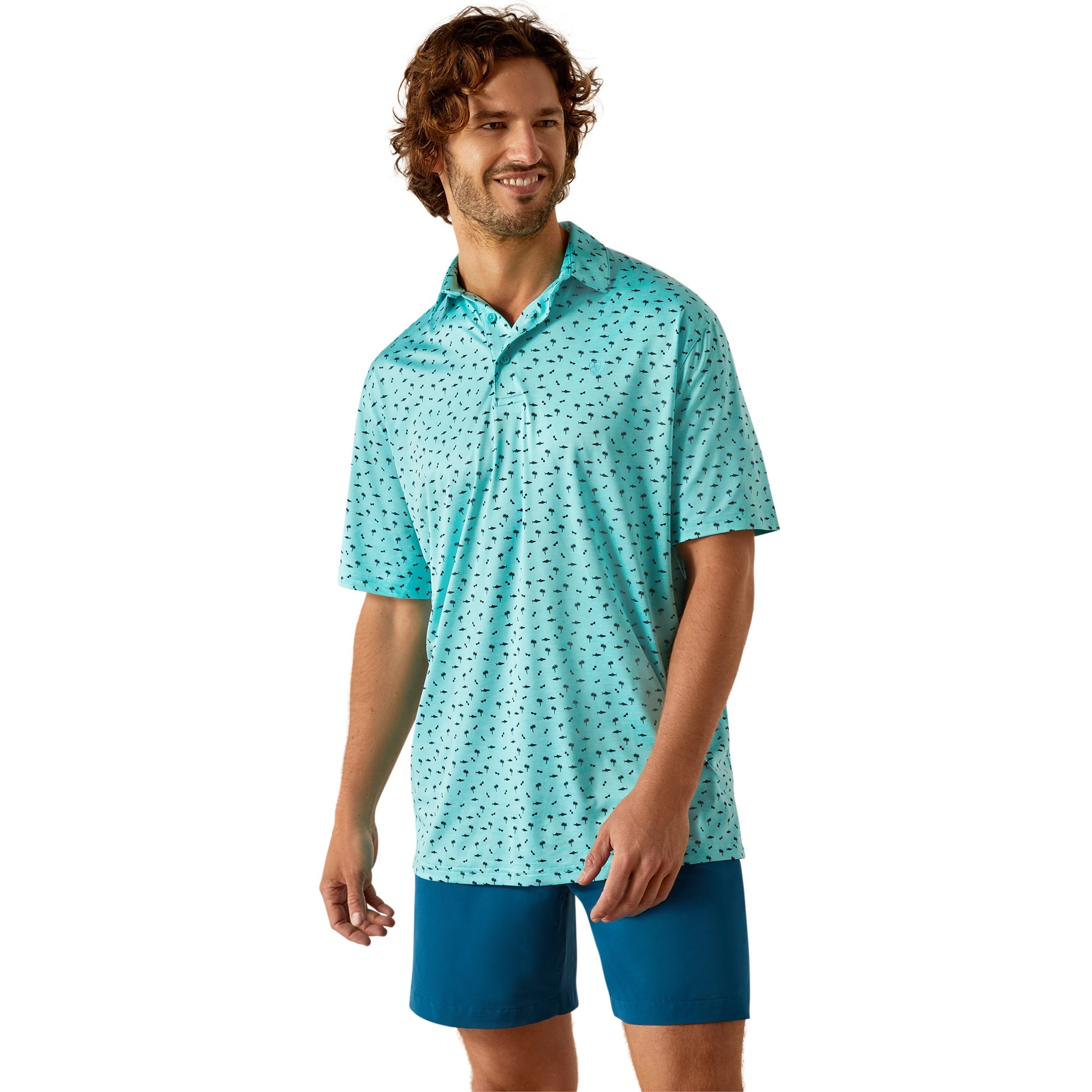 Ariat Mens Aqua Charger 2.0 Printed Polo