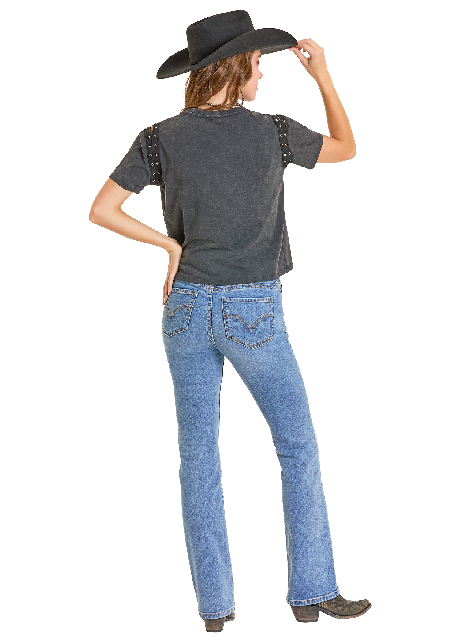 Panhandle Womens Ramble On Black Graphic Tee