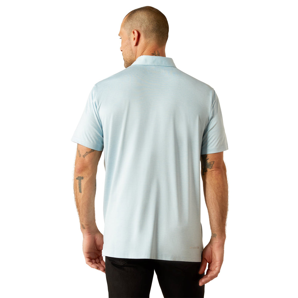 Ariat Mens Sky Blue Charger 2.0 Fitted Polo