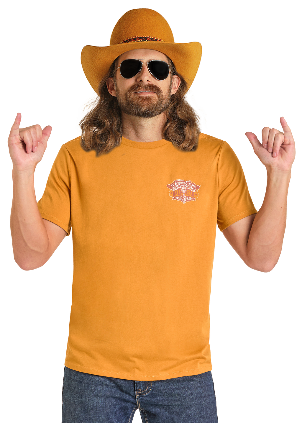 Panhandle Mens Gold Dale Yeah Graphic T-Shirt