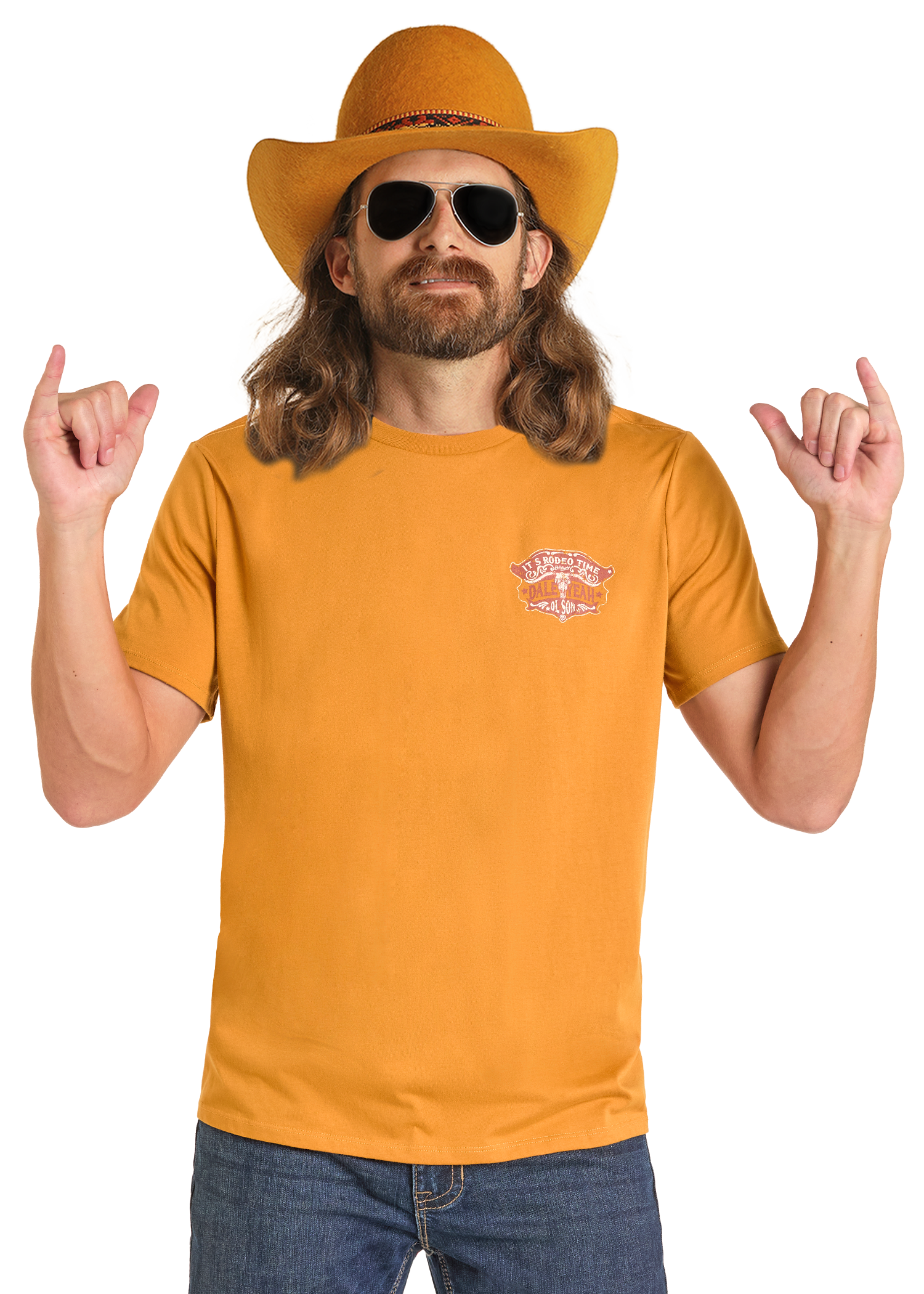 Panhandle Mens Gold Dale Yeah Graphic T-Shirt