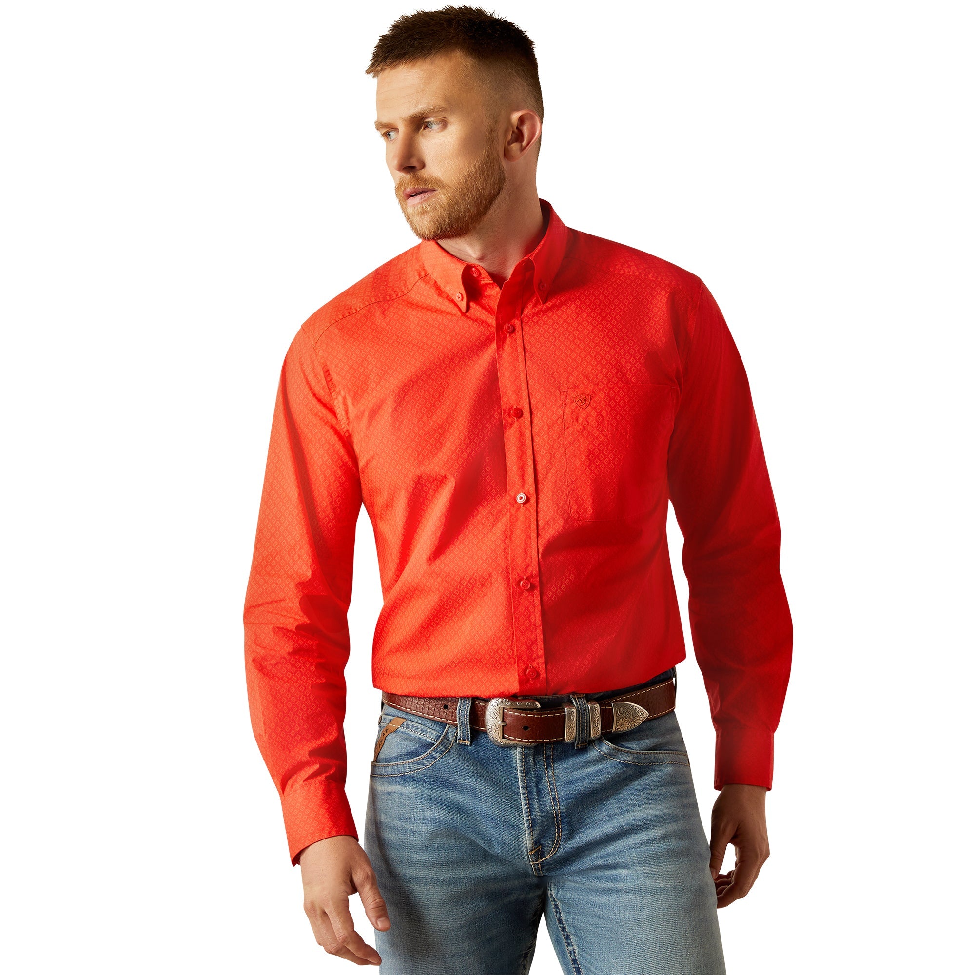 Ariat Mens Red Waylen Long Sleeve Shirt