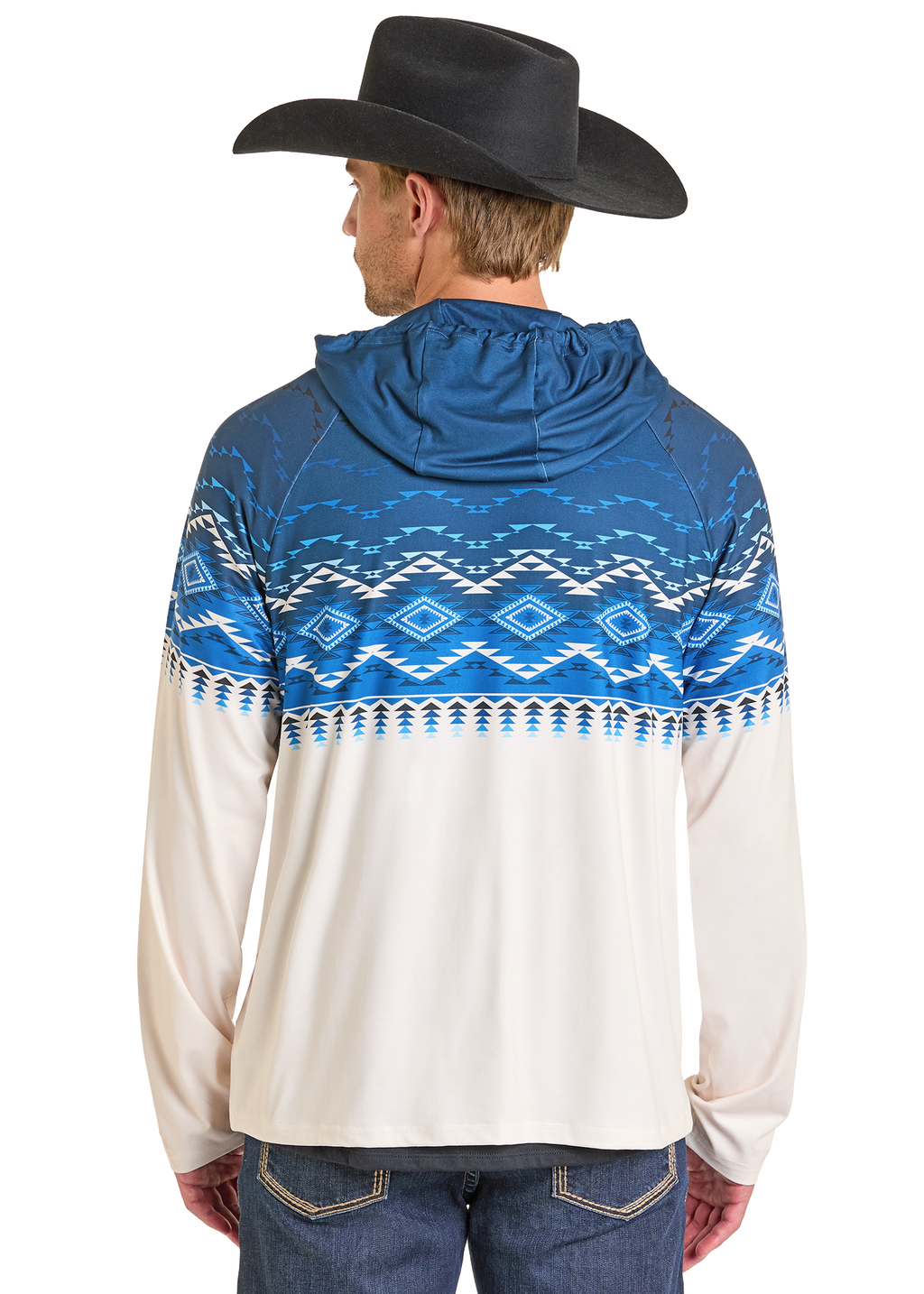 Panhandle Mens Navy Border Hoodie