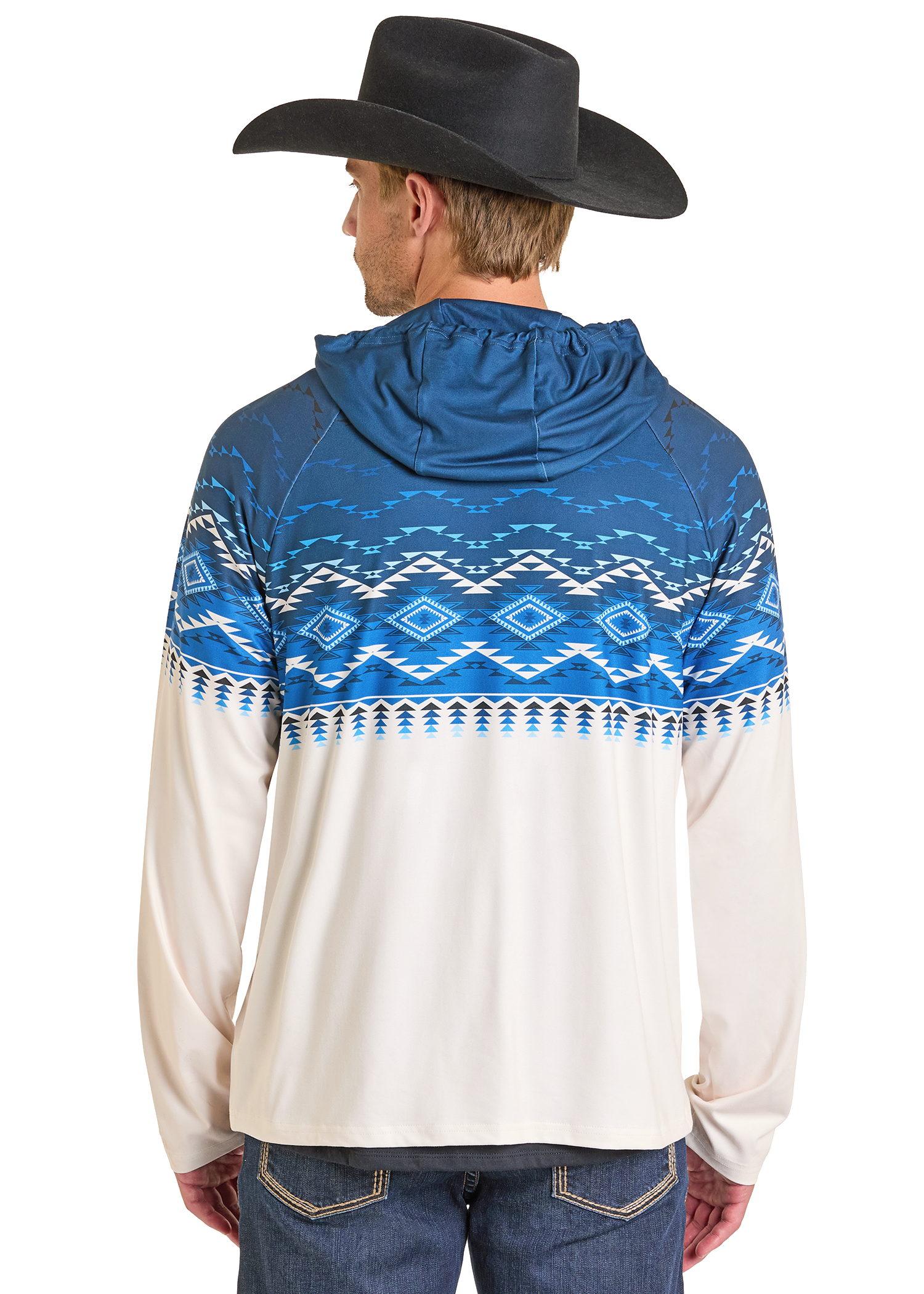 Panhandle Mens Navy Border Hoodie