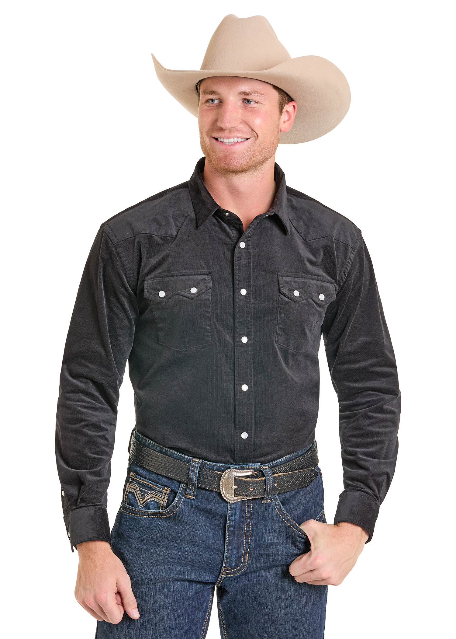 Panhandle Mens Black Long Sleeve Shirt