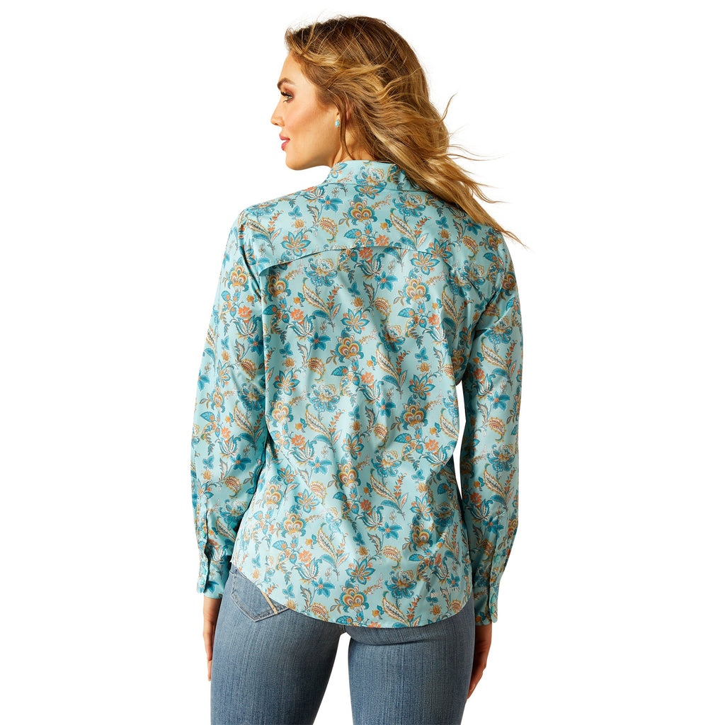 Ariat Womens Blue Paisley Floral VentTEK Shirt