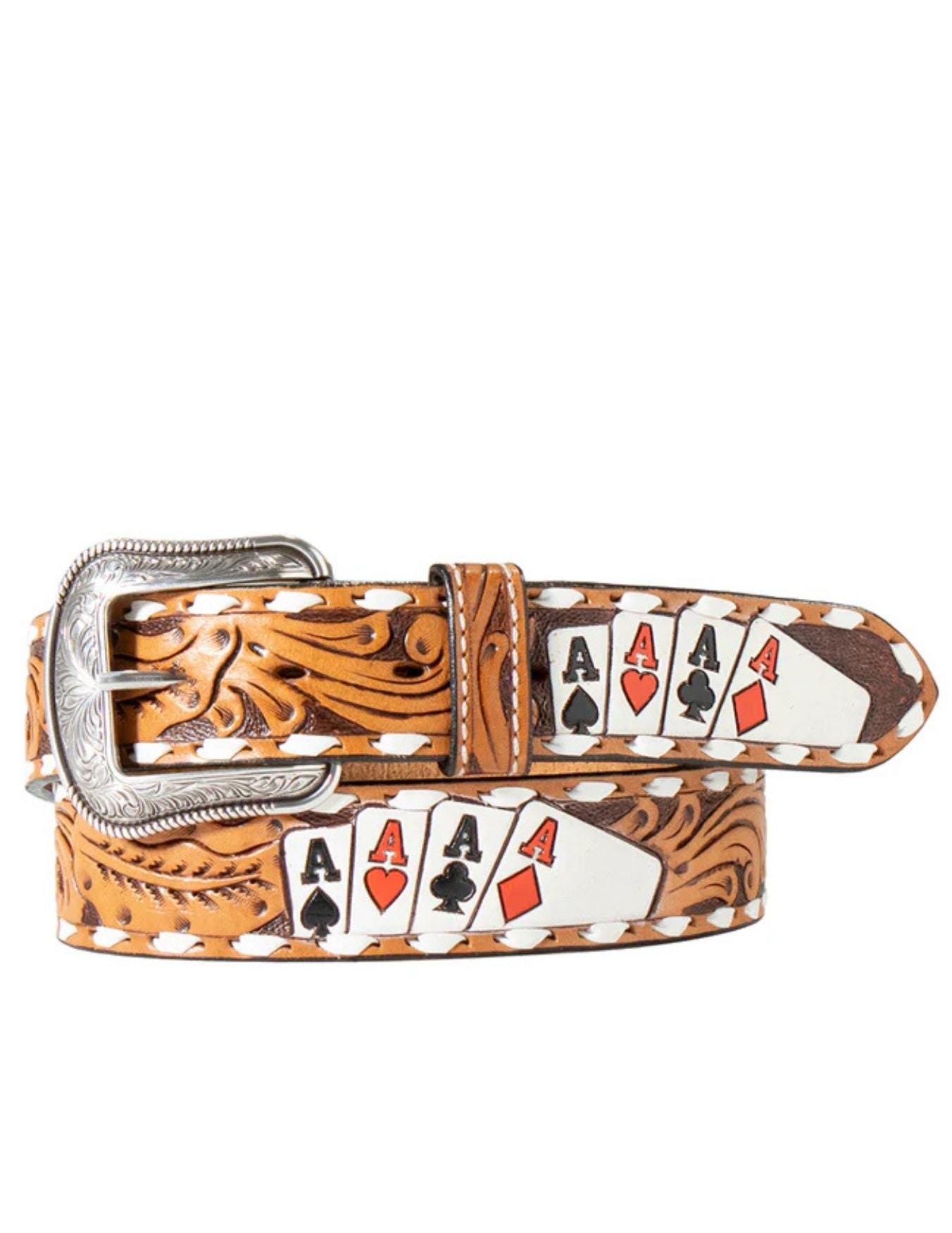 M&F Mens Hand Painted Ace Cards Belt