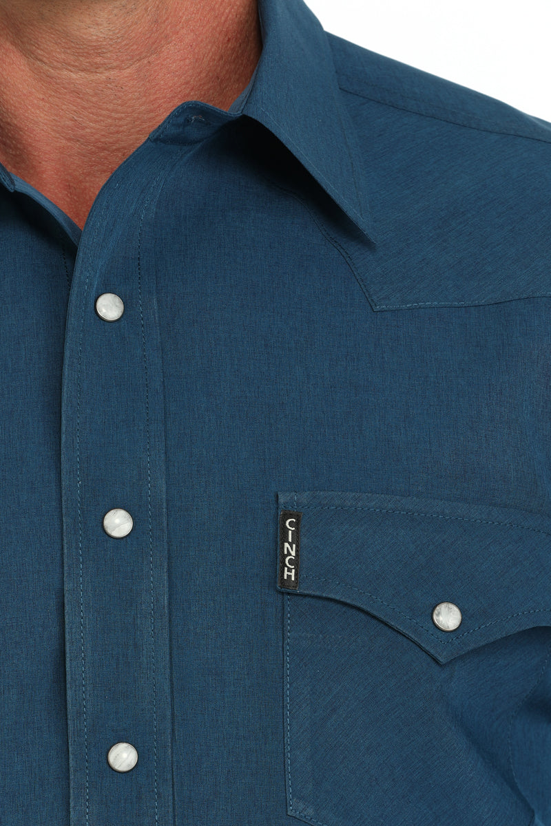 Cinch Mens Teal Modern Fit Long Sleeve Shirt