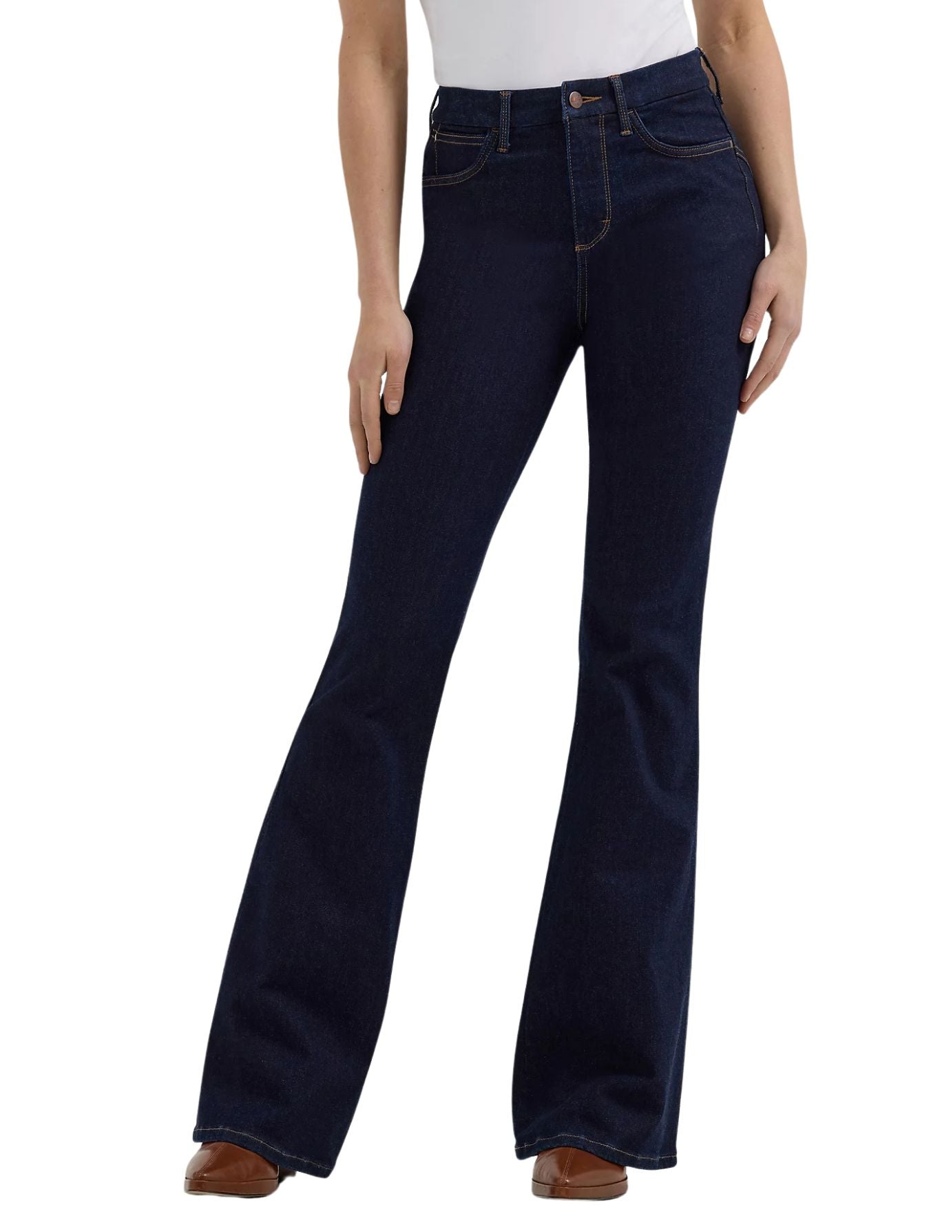Wrangler Womens Dark Wash Flare Jeans