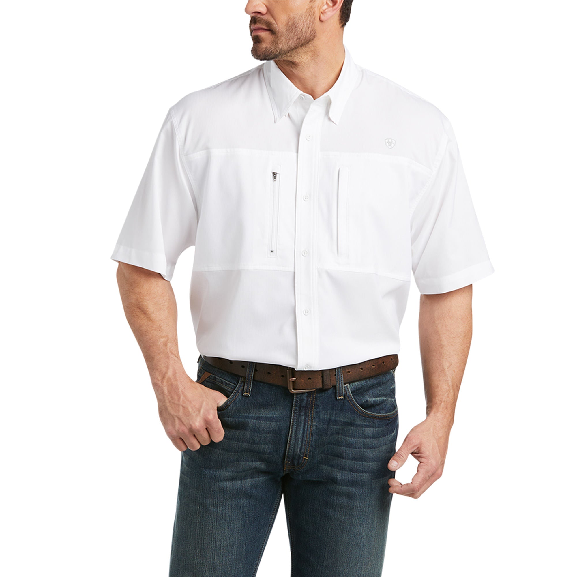 Mens Ariat Venttek Classic White Short Sleeve
