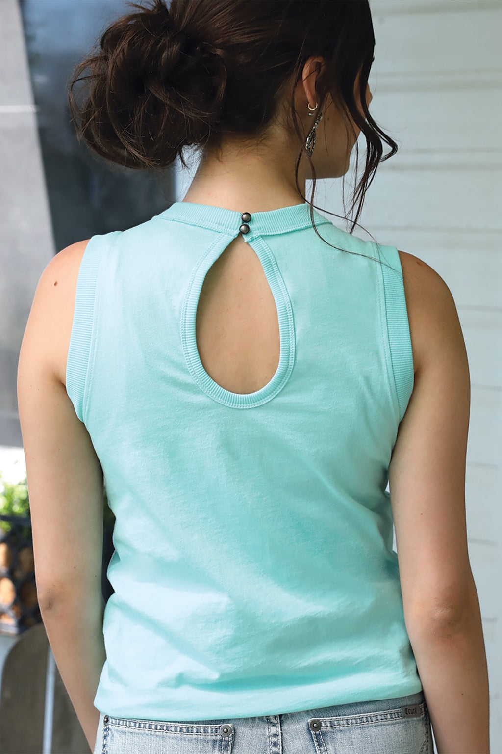 Cinch Womens Light Blue Tank Top