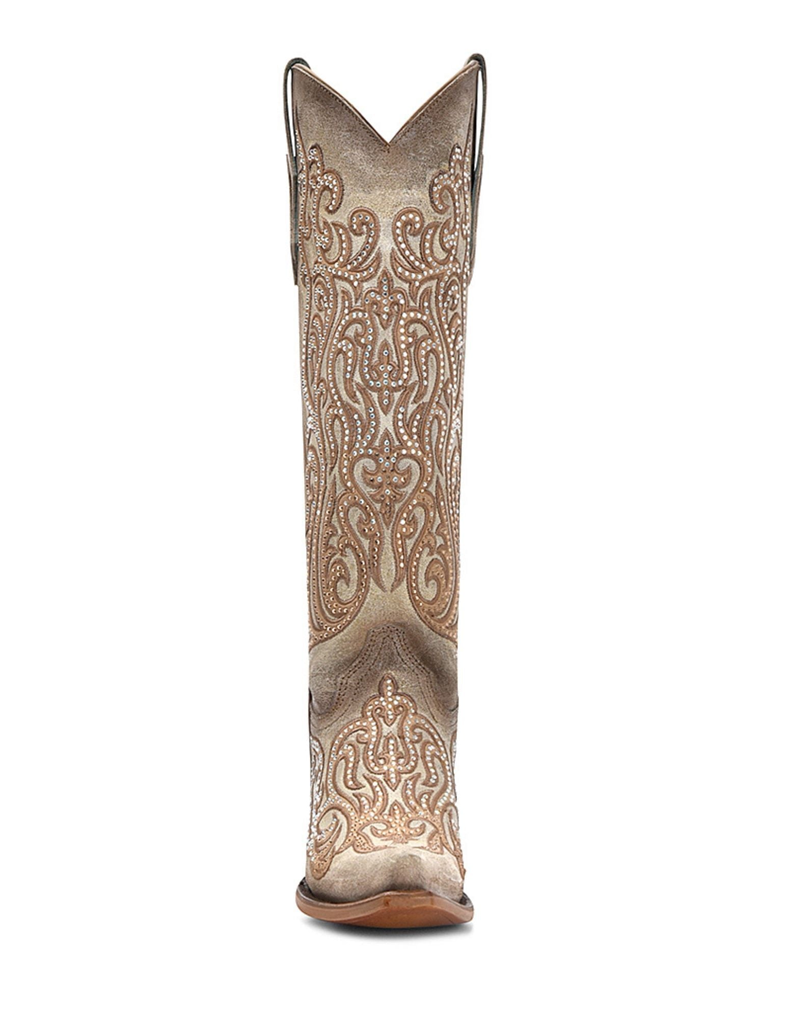 Corral Womens Bronze Overlay Crystal Tall Top Boots