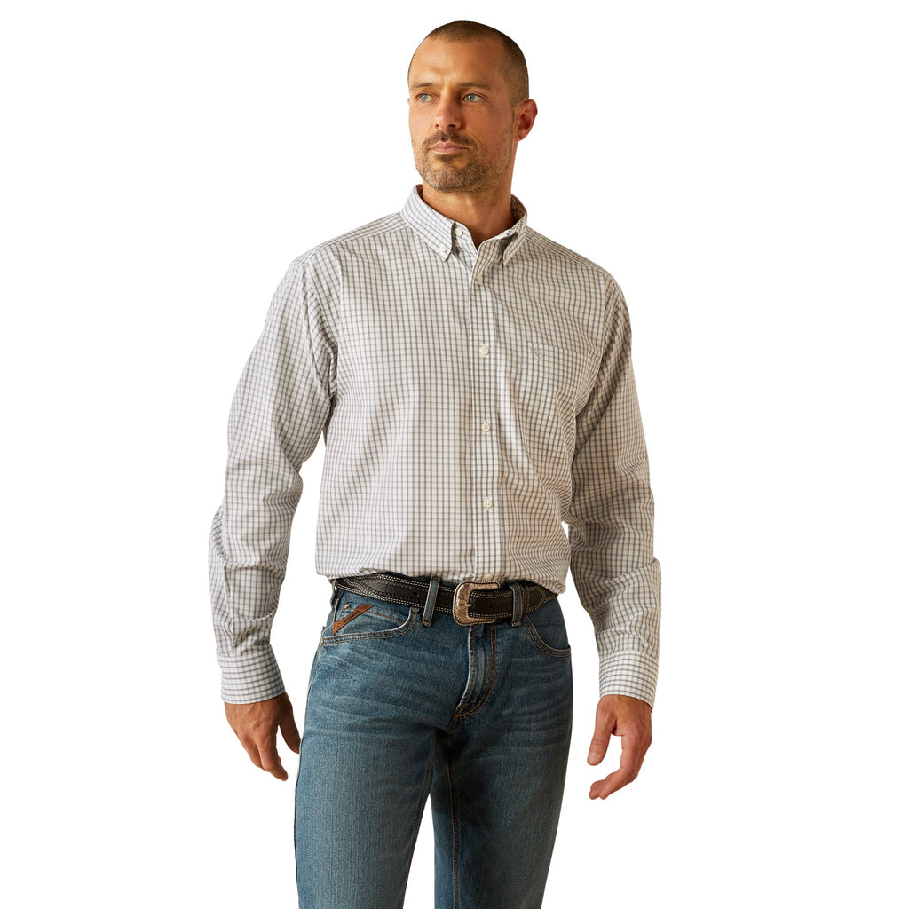 Ariat Mens Grey Wrinkle Free Olsen Classic Fit Shirt