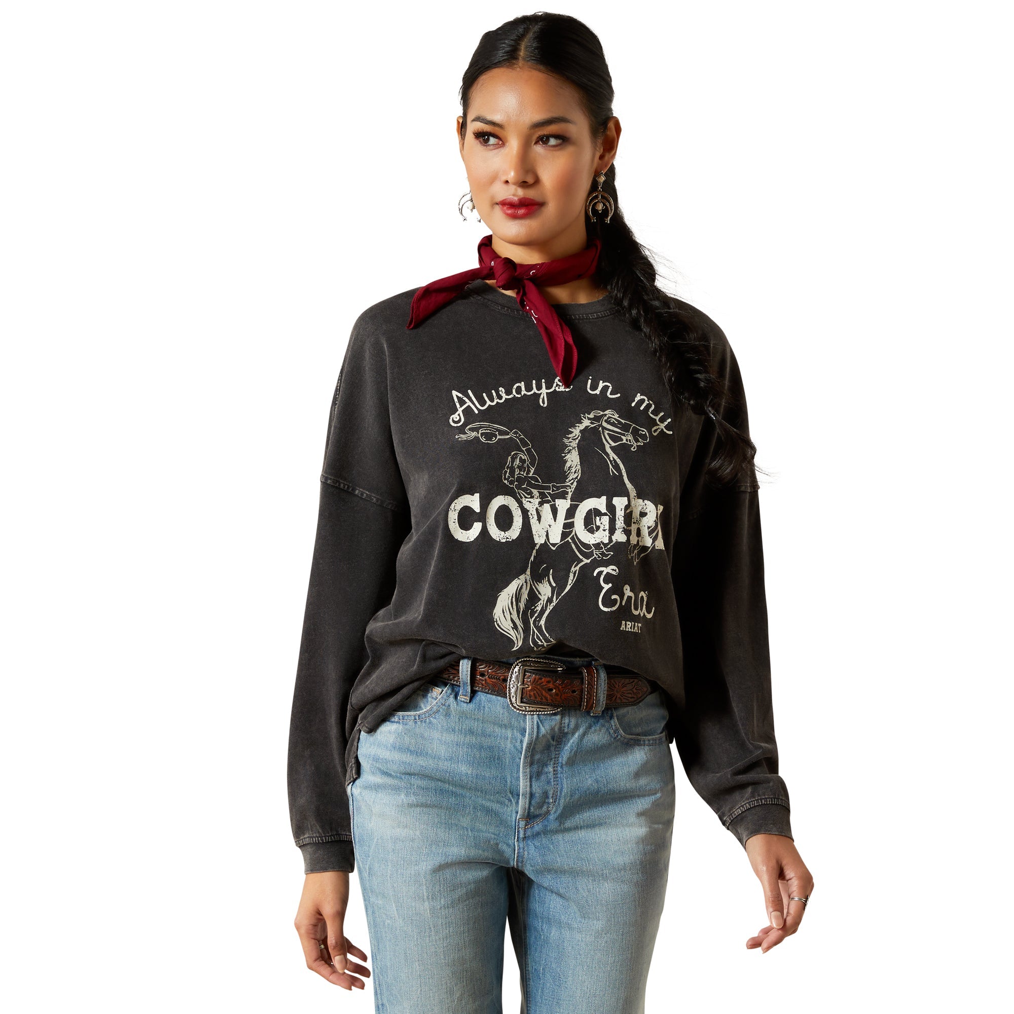Ariat Womens Canvas Oversized Long Sleeve T-Shirt