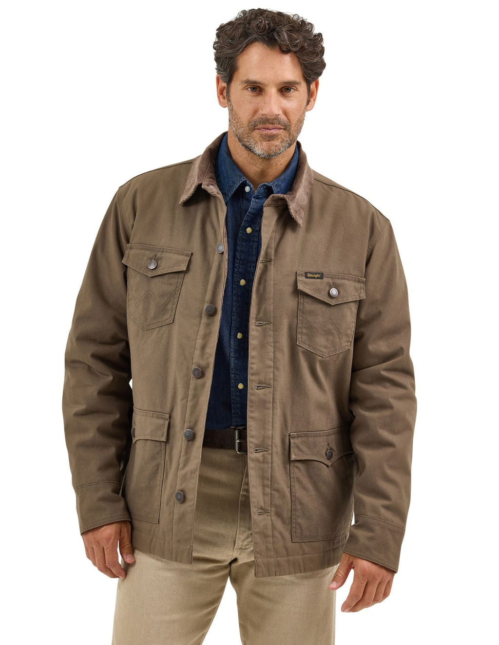 Wrangler Mens  Western Lined Canvas Barn Coat
