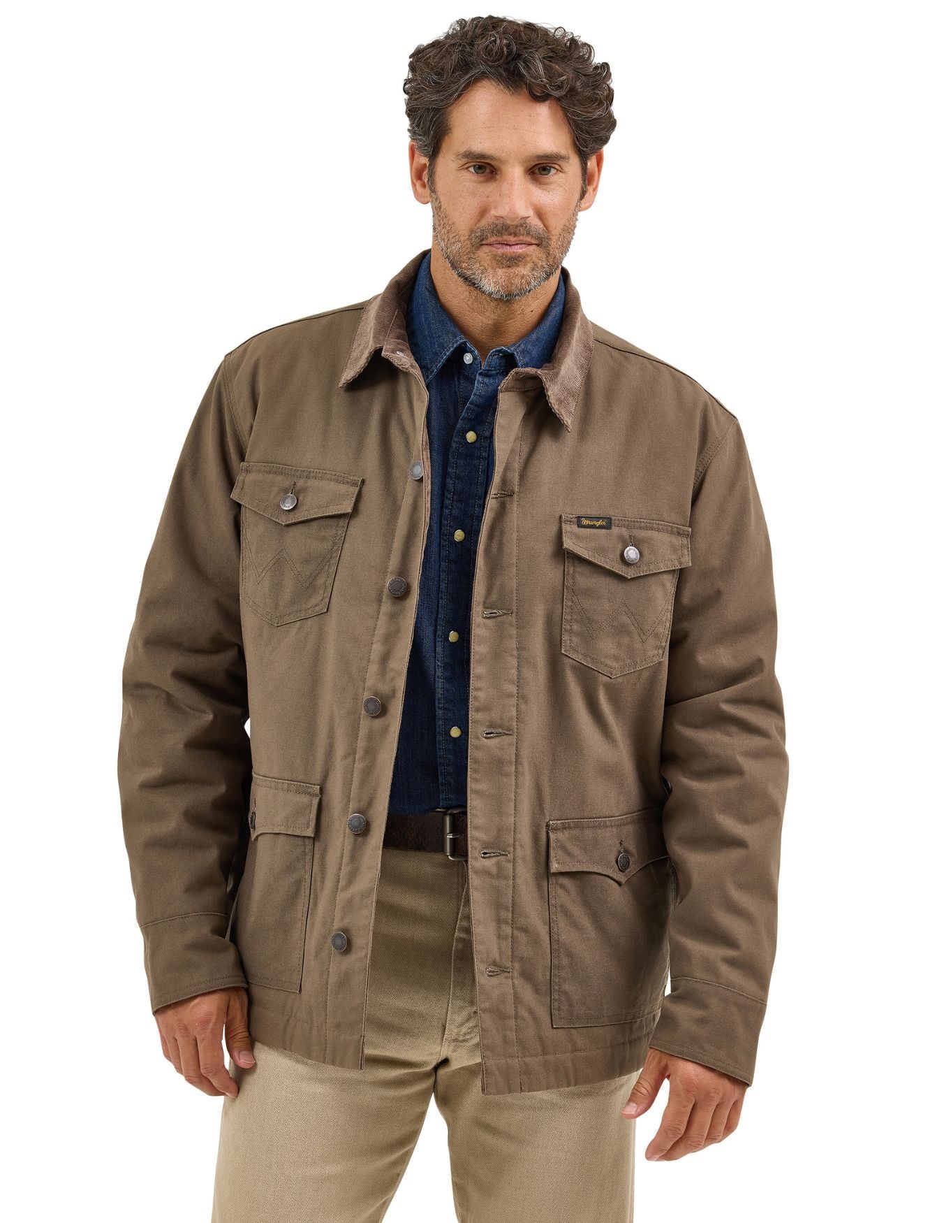 Wrangler Mens  Western Lined Canvas Barn Coat