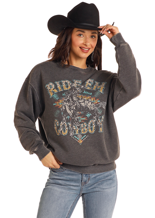 Panhandle Womens Black Oversized Pullover
