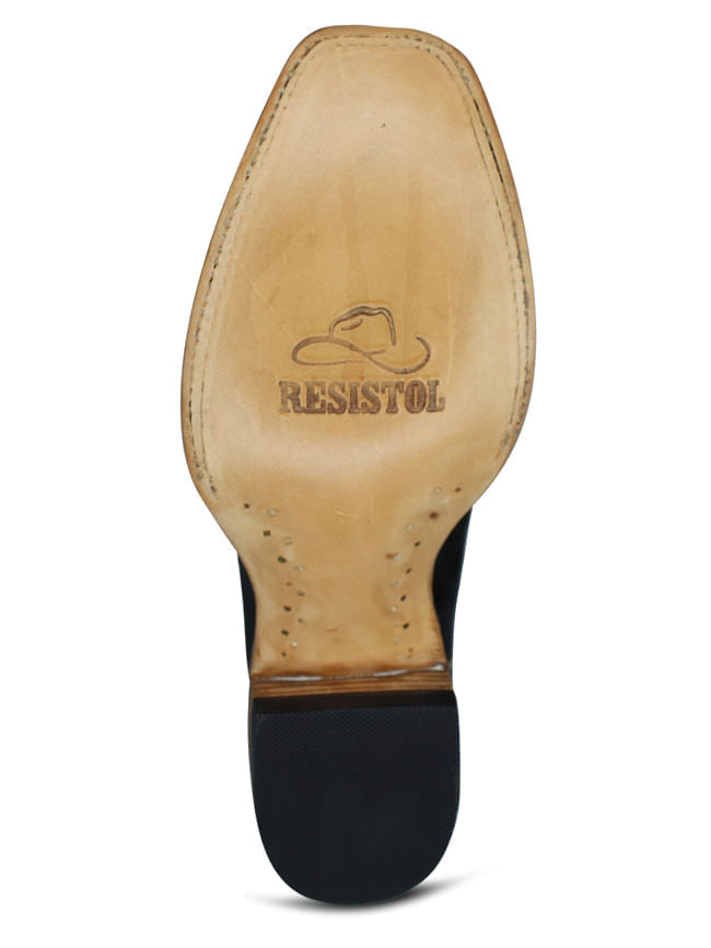 Resistol Mens Black Smooth Ostrich Boots
