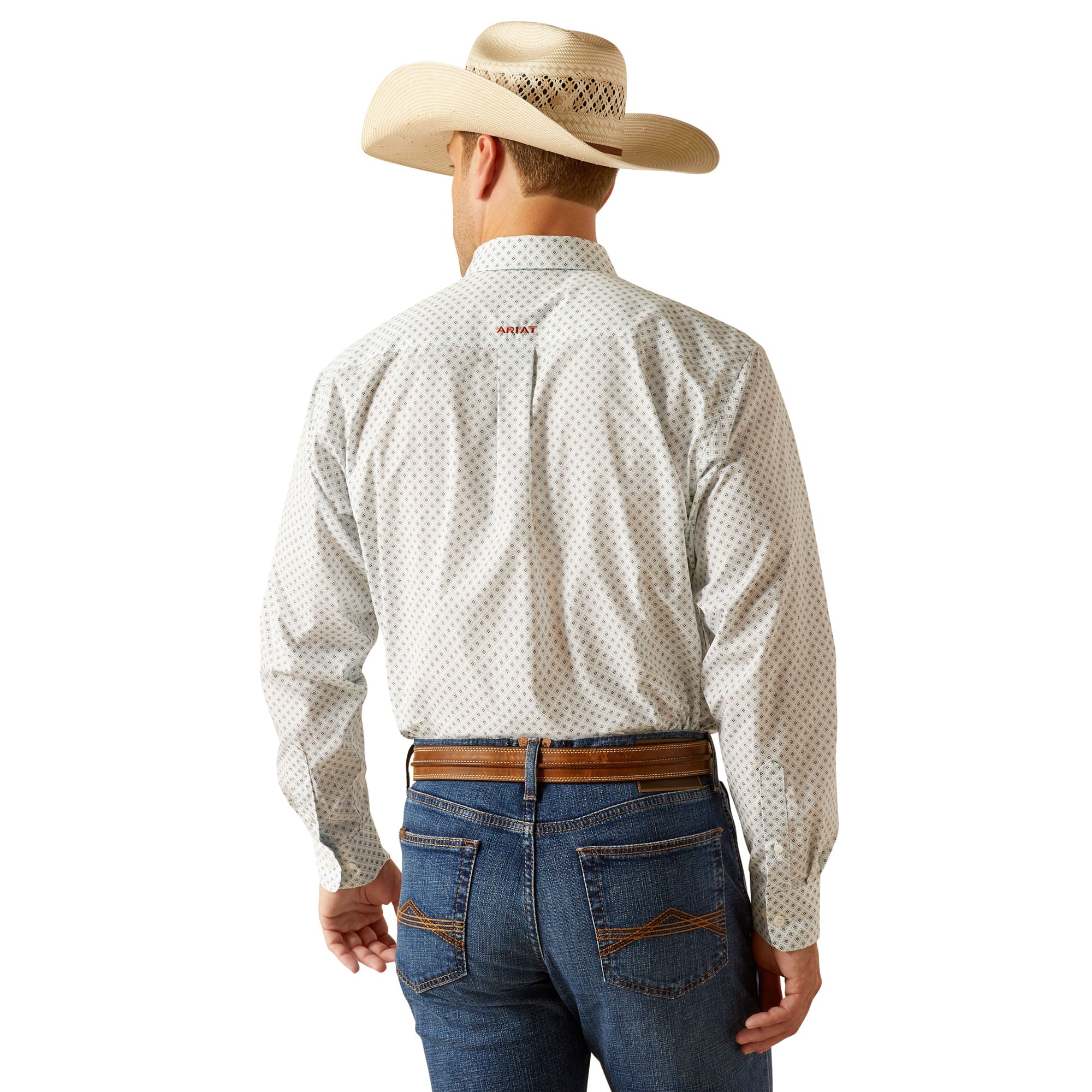 Ariat Mens White Irving Long Sleeve Shirt