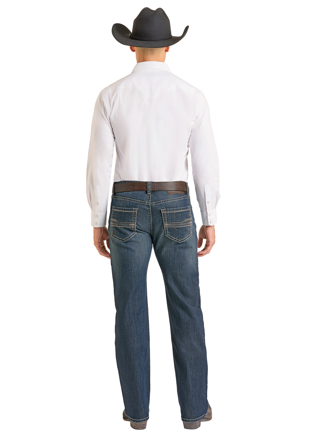 Panhandle Mens Dark Vintage Straight Leg Jeans