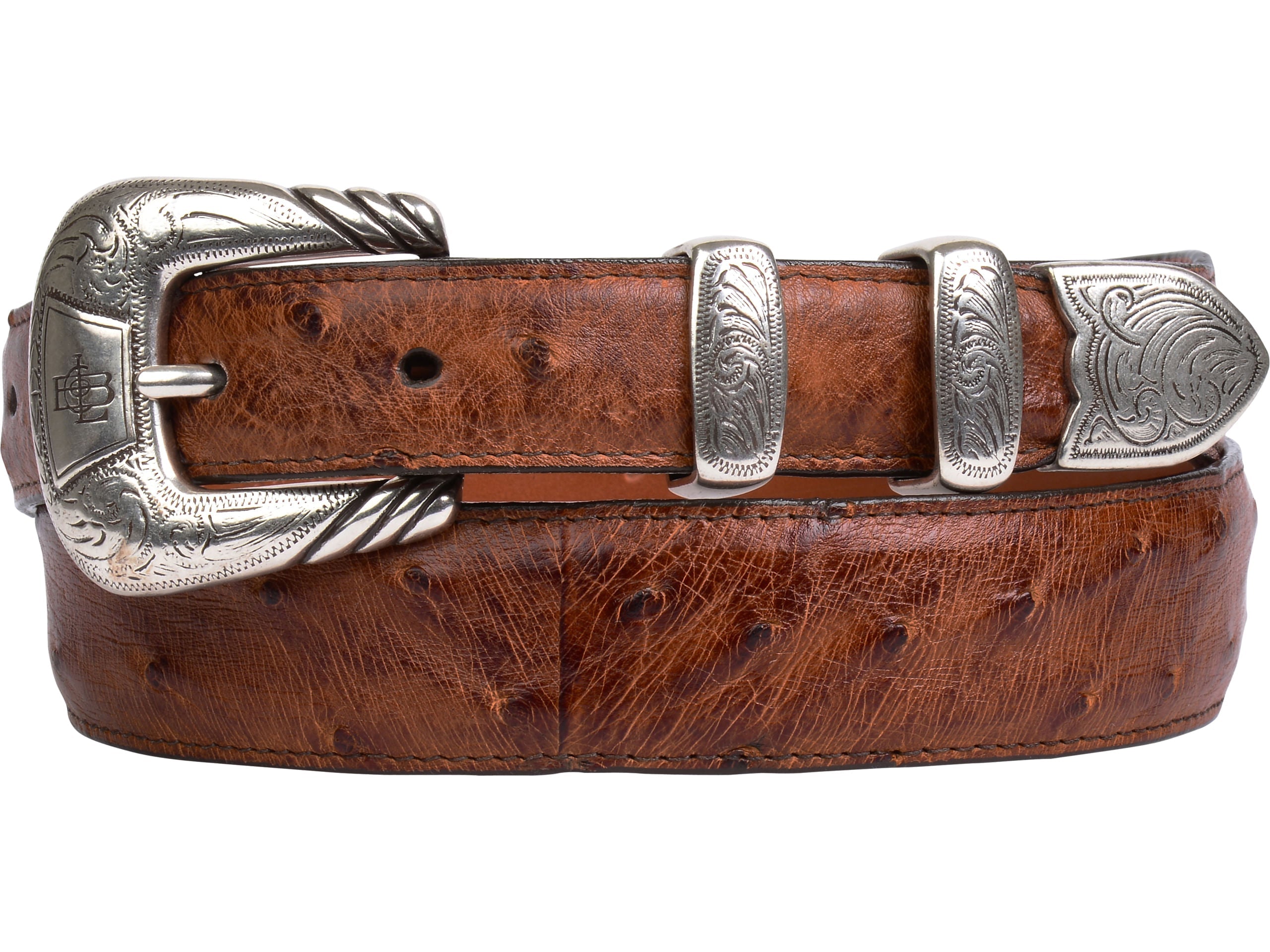 Lucchese Barnwood Pin Ostrich Belt