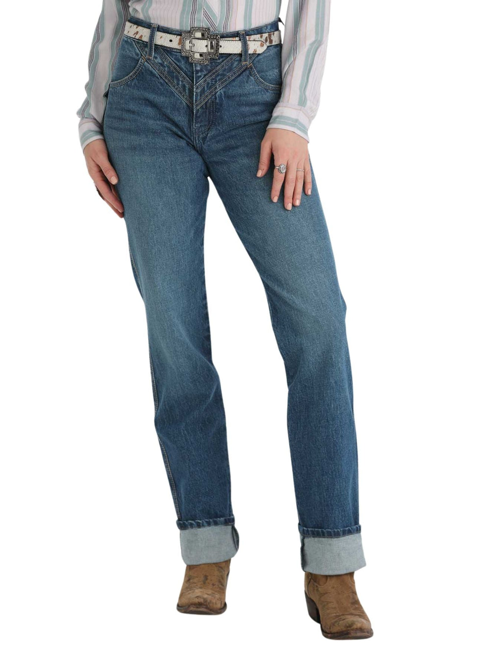 Cinch Womens Quinn Medium Stone Tapered Jeans
