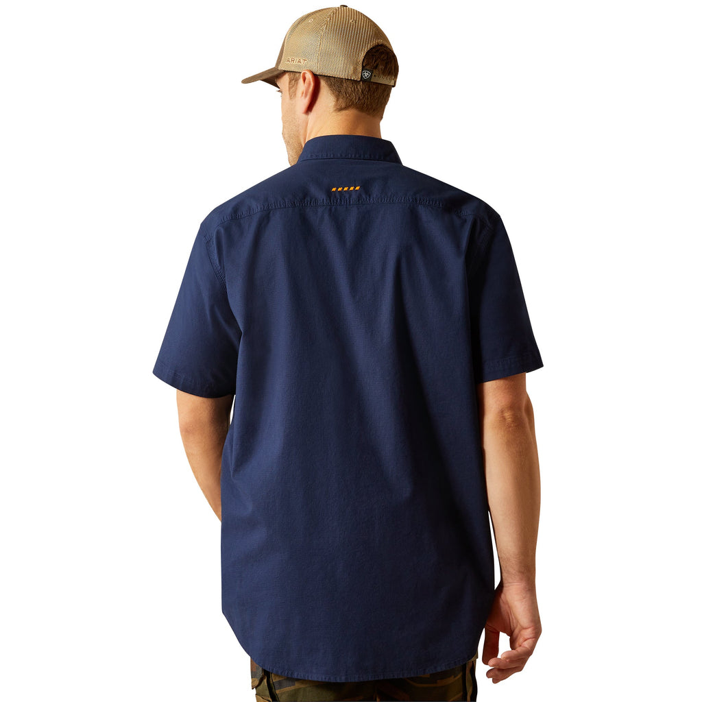 Ariat Mens Navy Rebar Made Tough DuraStretch Work Shirt