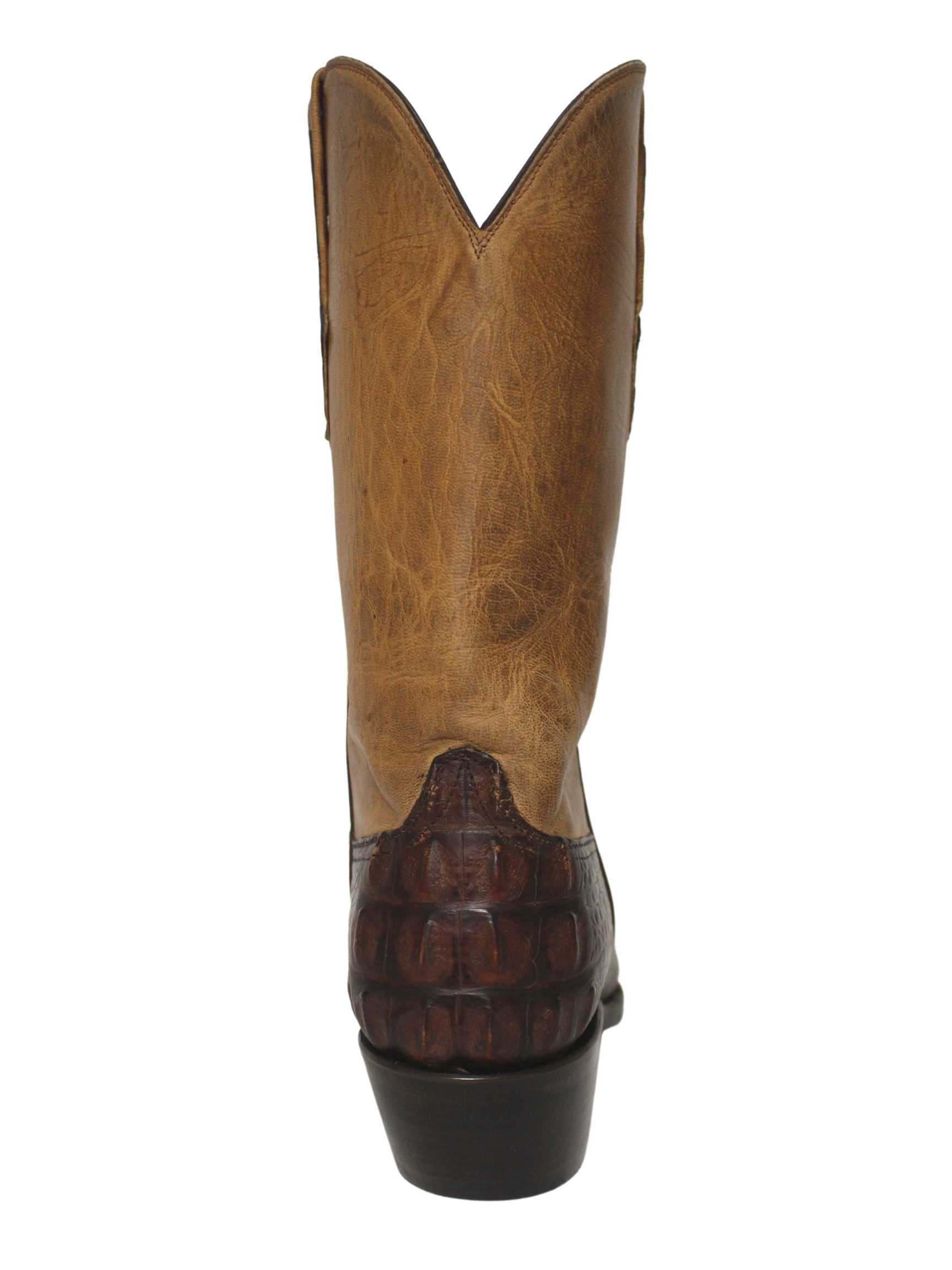 Black Jack Mens Alligator Barnwood Hornback Round Toe Boots