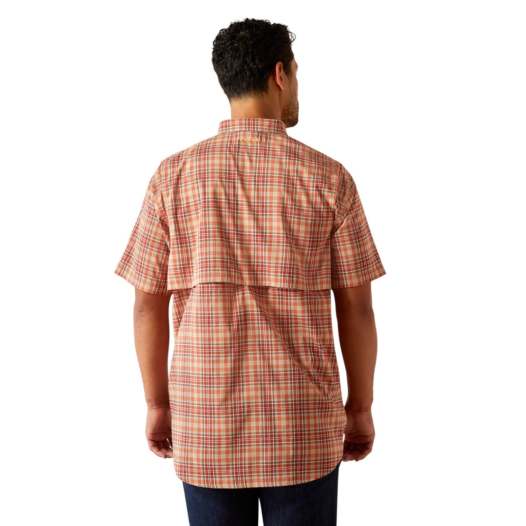 Ariat Mens Apricot Plaid Rebar Made Tough VentTEK DuraStretch Work Shirt