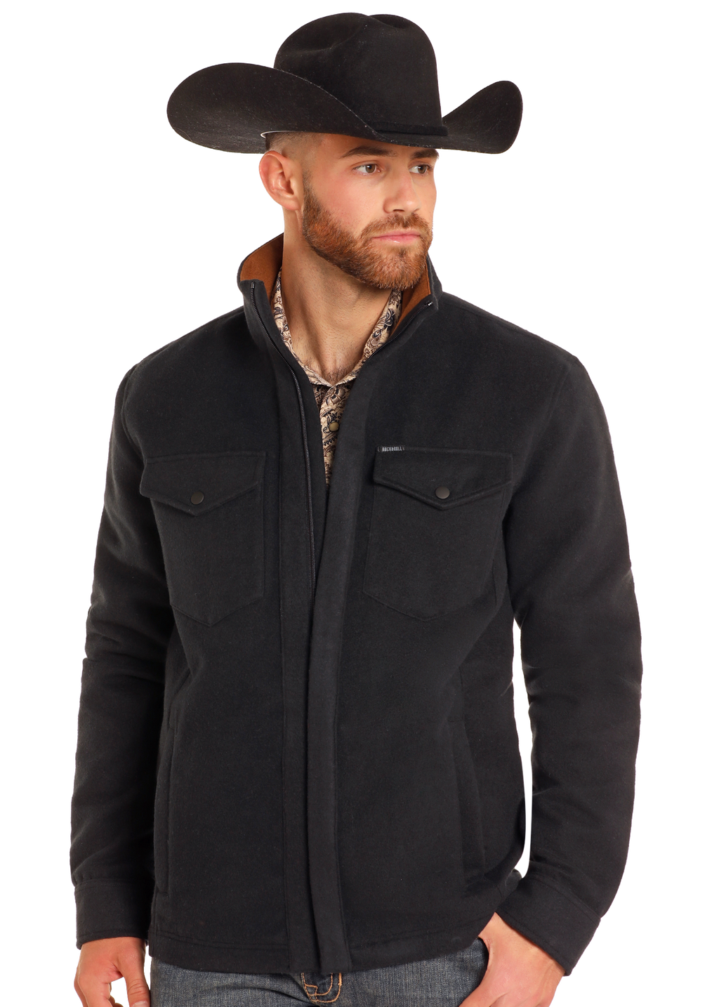 Panhandle Mens Black Solid Twill Jacket
