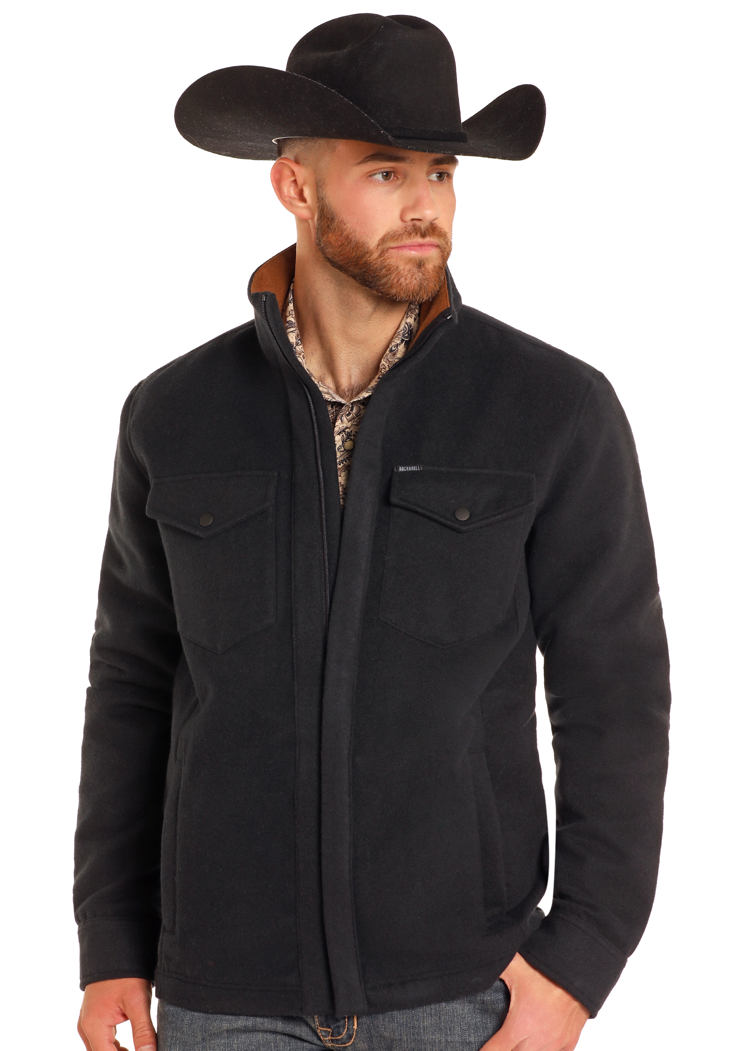 Panhandle Mens Black Solid Twill Jacket