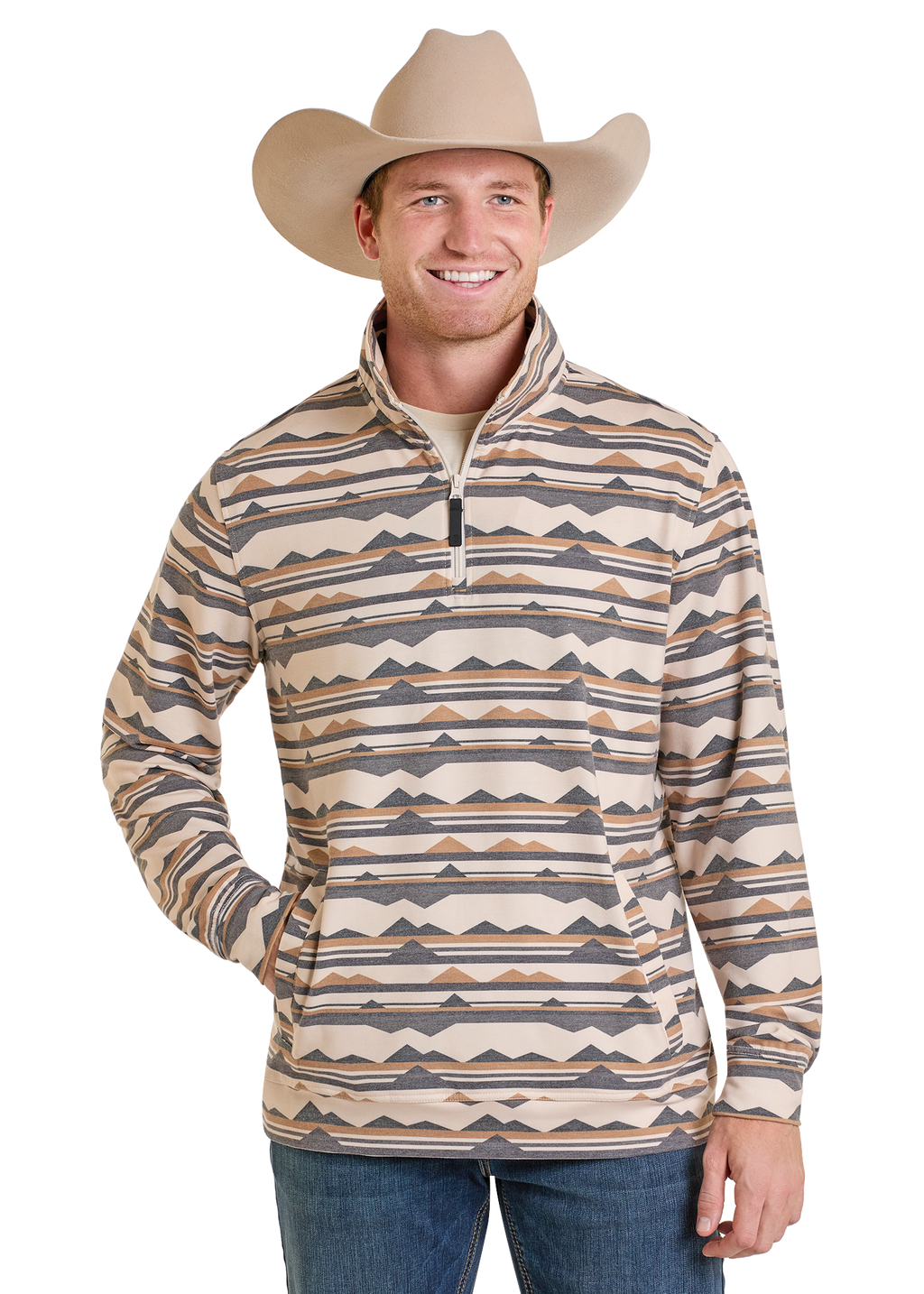 Panhandle Mens Abstract Printed Pullover