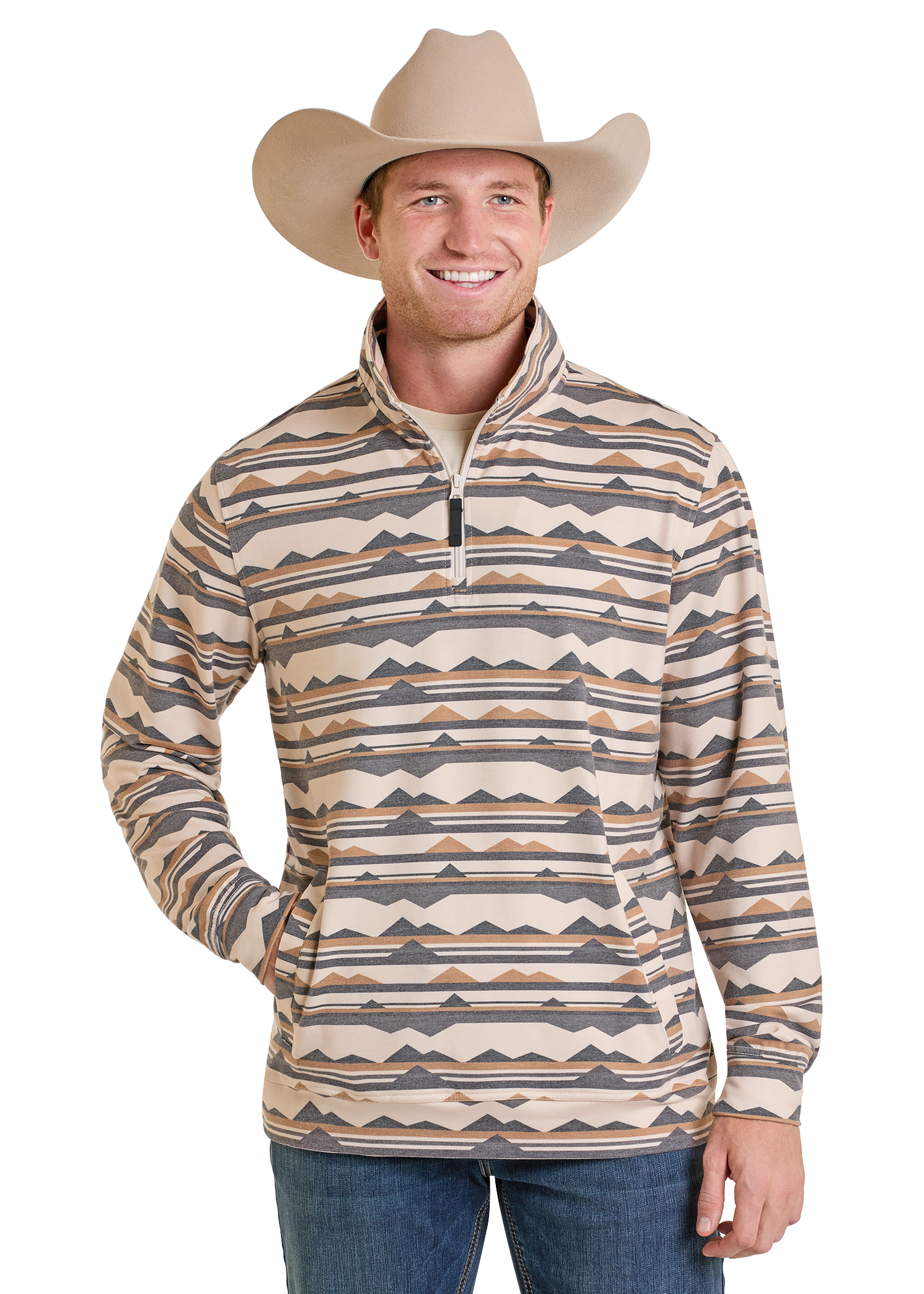 Panhandle Mens Abstract Printed Pullover