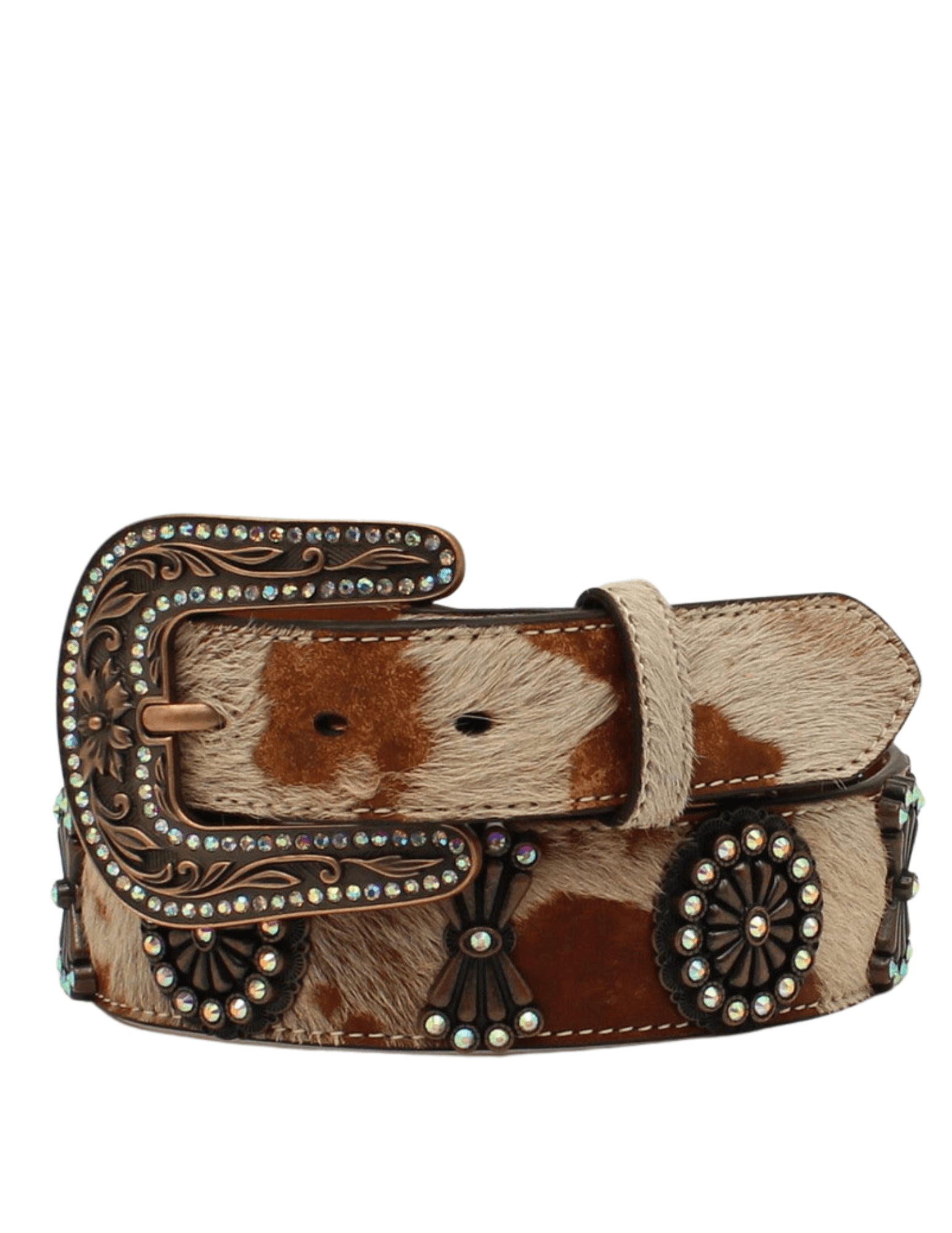 M&f Womens Calf Hair Concho Belt