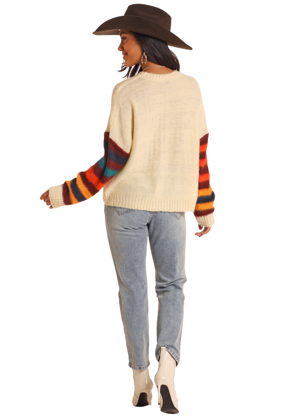 Panhandle Womens Desert Scenery Fringe Sweater