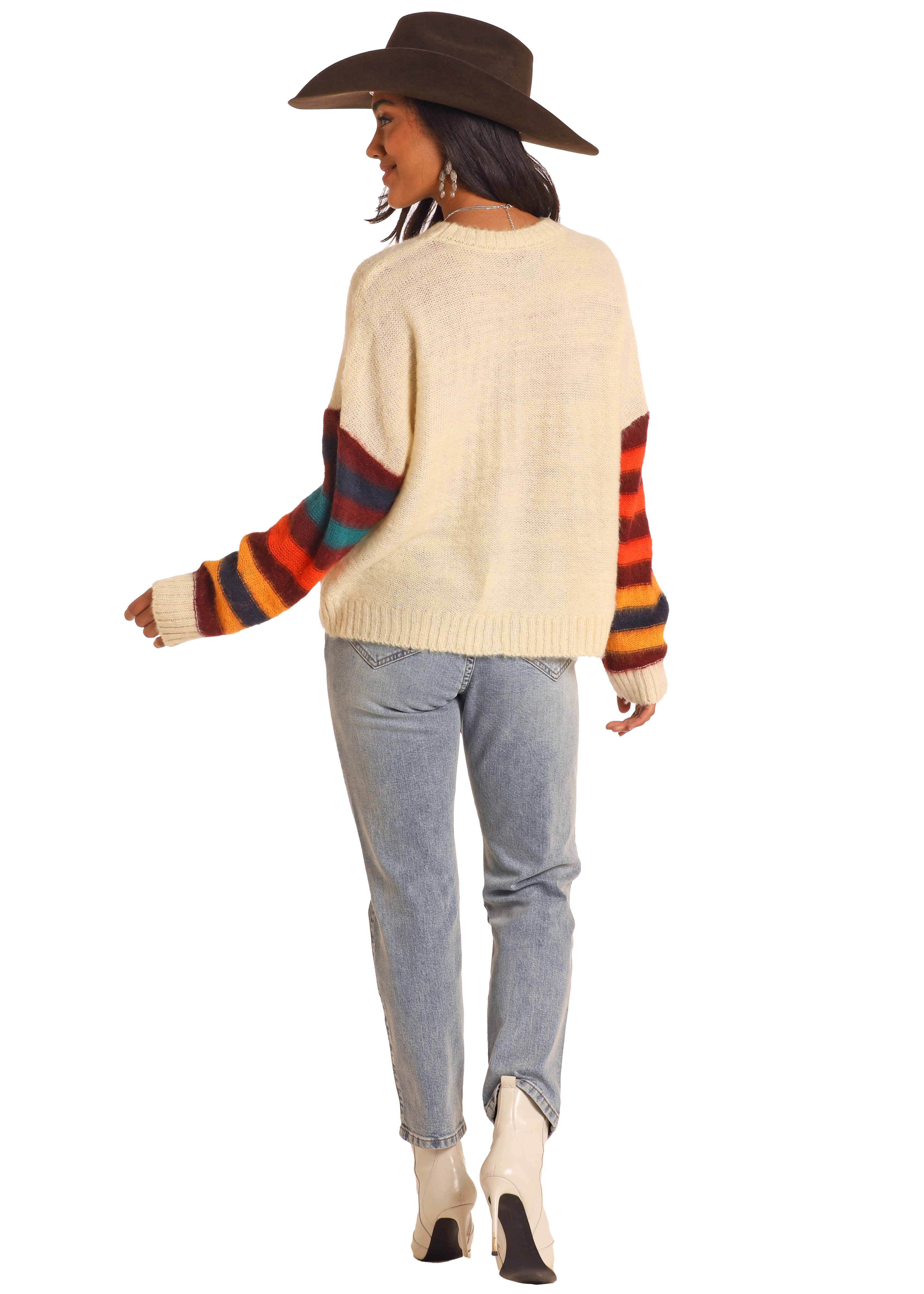 Panhandle Womens Desert Scenery Fringe Sweater